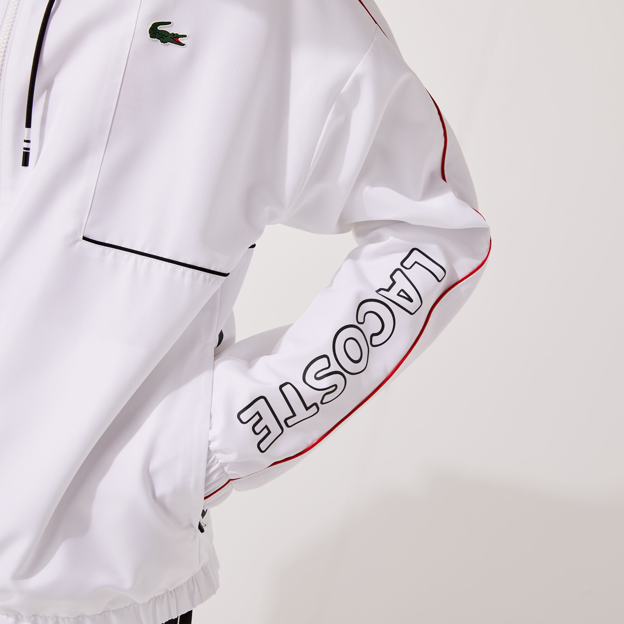 Men's Lacoste SPORT Crocodile Print Tracksuit, White/Black/Red