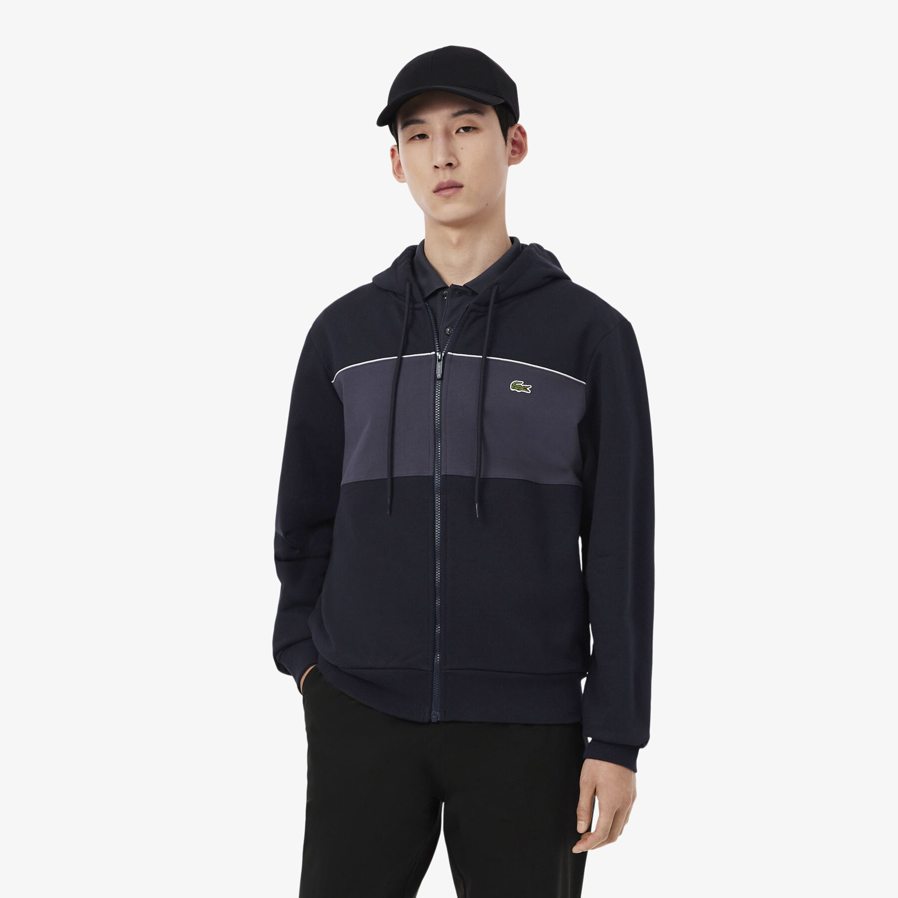 Colour-Block Zipped Hoodie Colour-Block Zipped Hoodie