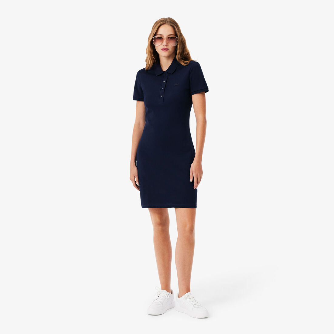 Slim Fit Stretch Petit Pique Polo Dress