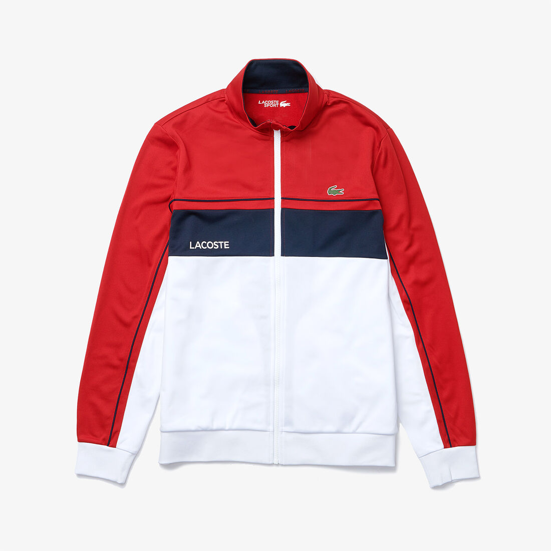 سويت شيرت من البيكيه المقاوم بسحاب وكتل لونية مجموعة Lacoste SPORT للرجال سويت شيرت من البيكيه المقاوم بسحاب وكتل لونية مجموعة Lacoste SPORT للرجال
