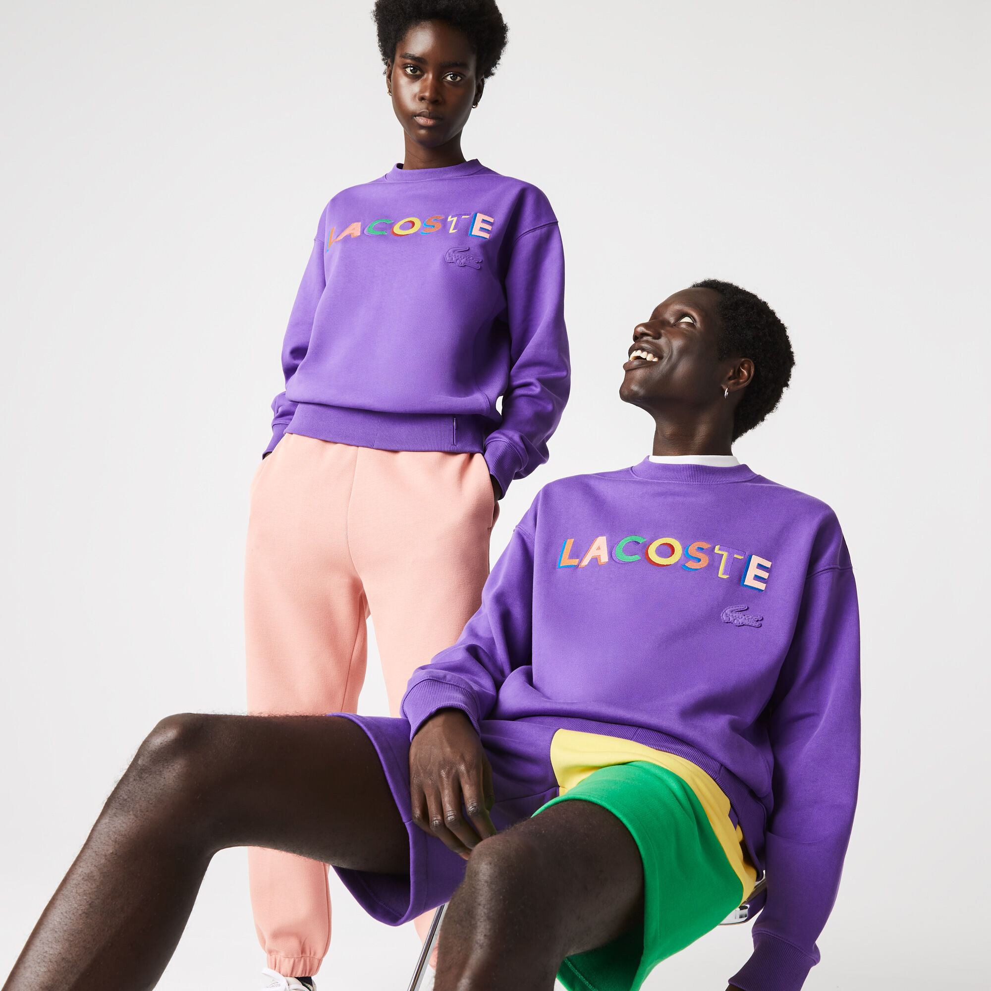 Buy Unisex Lacoste L VE Loose Fit Embroidered Fleece Sweatshirt Lacoste SA