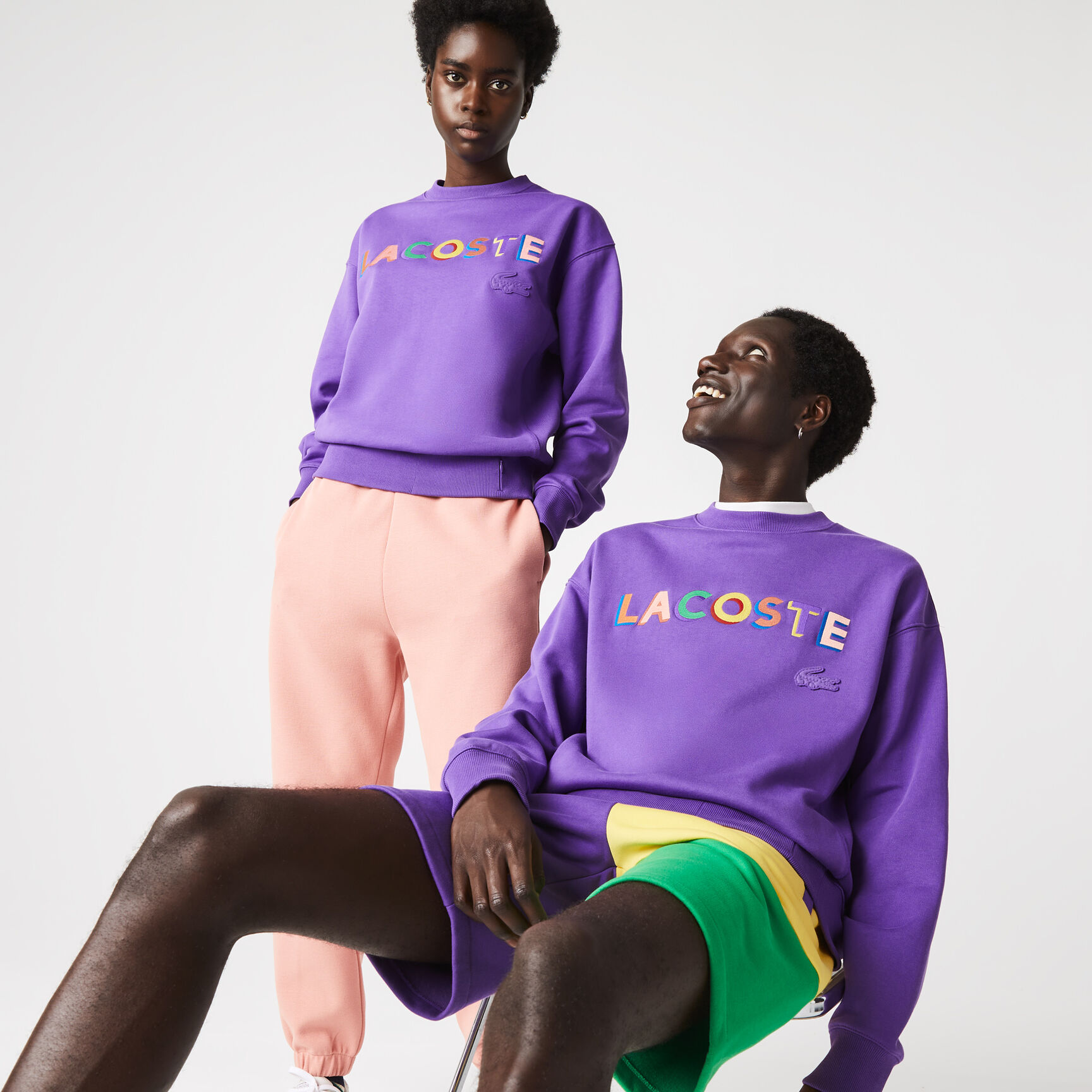 Unisex Lacoste L!VE Loose Fit Embroidered Fleece Sweatshirt Unisex Lacoste L!VE Loose Fit Embroidered Fleece Sweatshirt