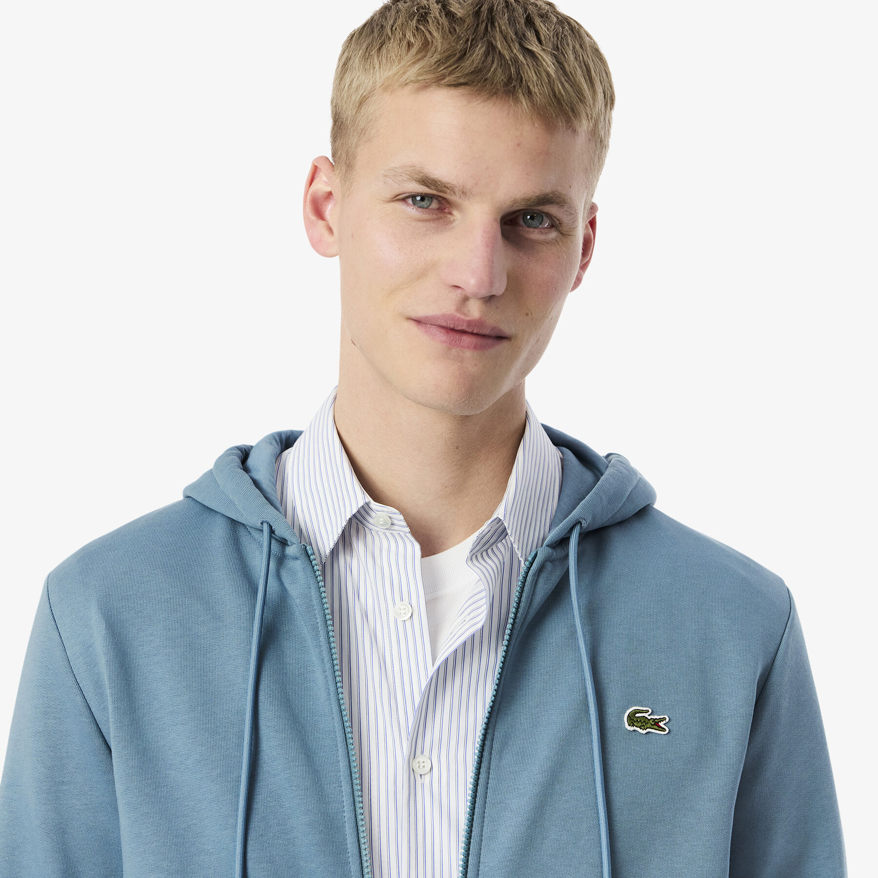 lacoste zip up fleece hoodie