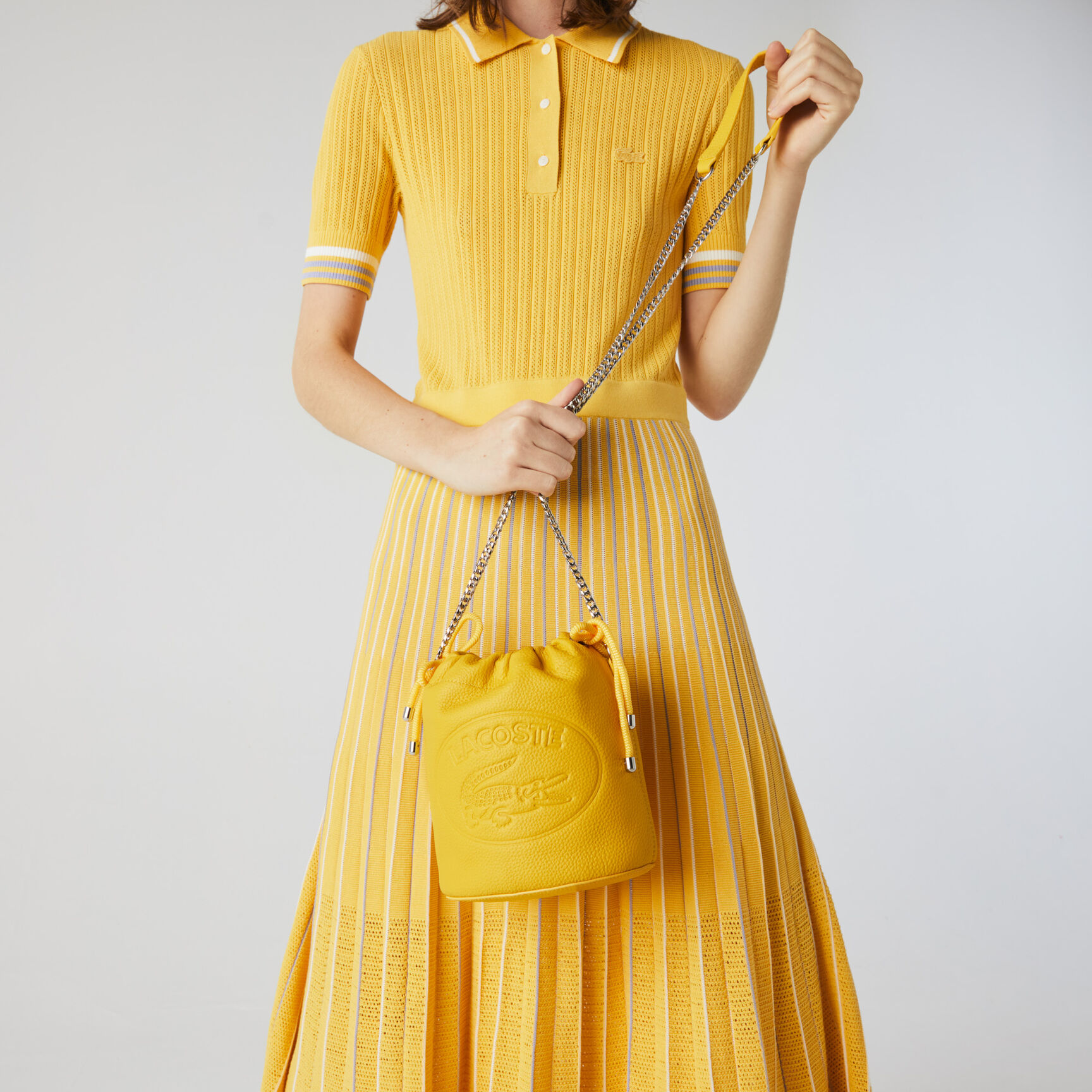 Women&rsquo;s Croco Crew Grained Leather Bucket Bag