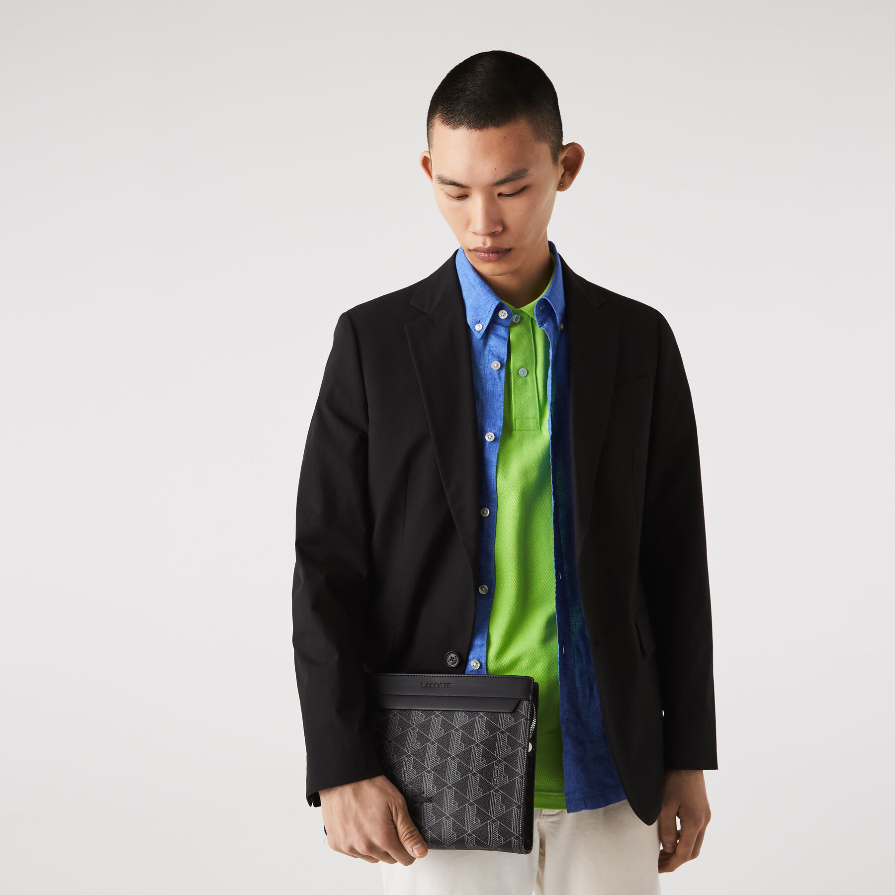Men's The Blend Monogram Print Canvas Toiletry Bag lacoste men s the blend monogram print canvas toiletry bag