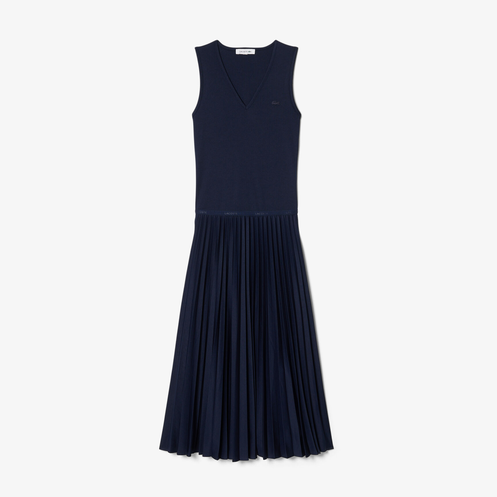 Long Sleeveless Pleated Dress