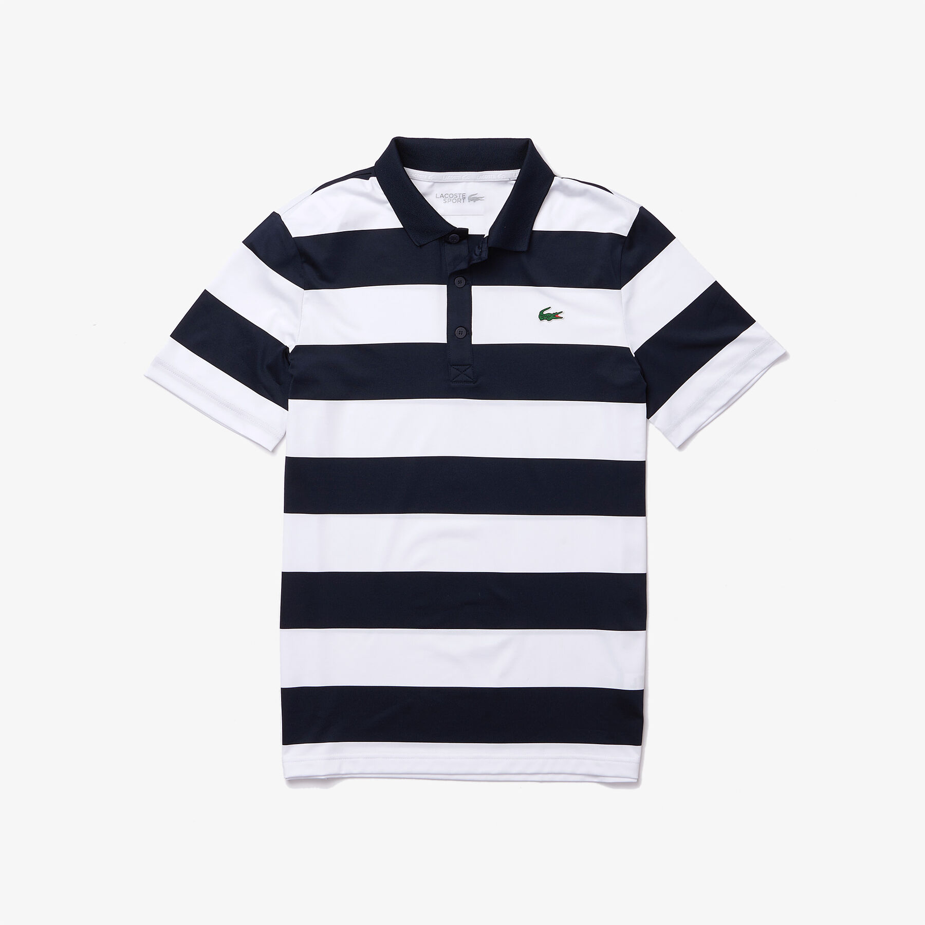 men s lacoste sport striped breathable stretch golf polo shirt