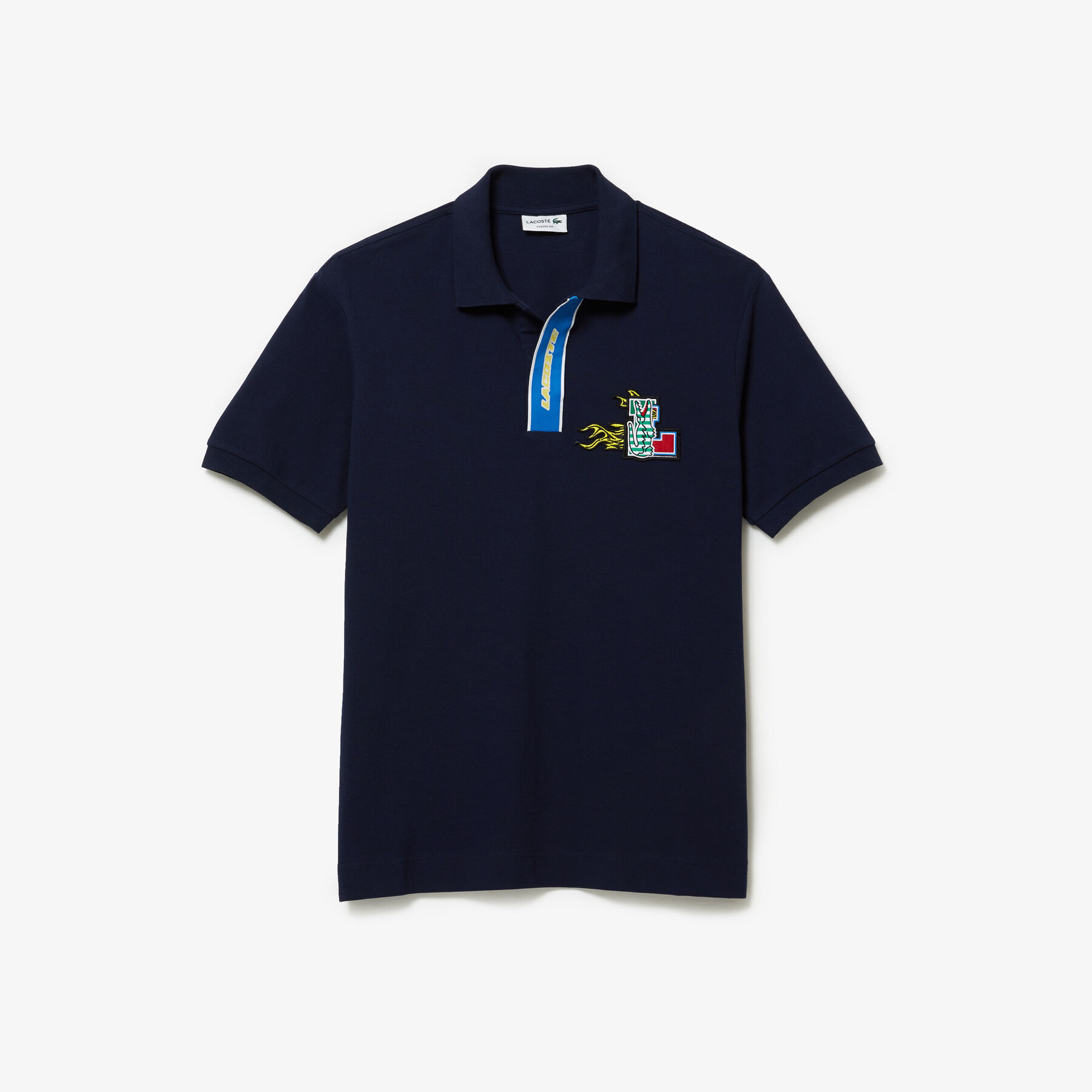 Men's Holiday Contrast Placket And Crocodile Badge Polo lacoste men s holiday contrast placket and crocodile badge polo