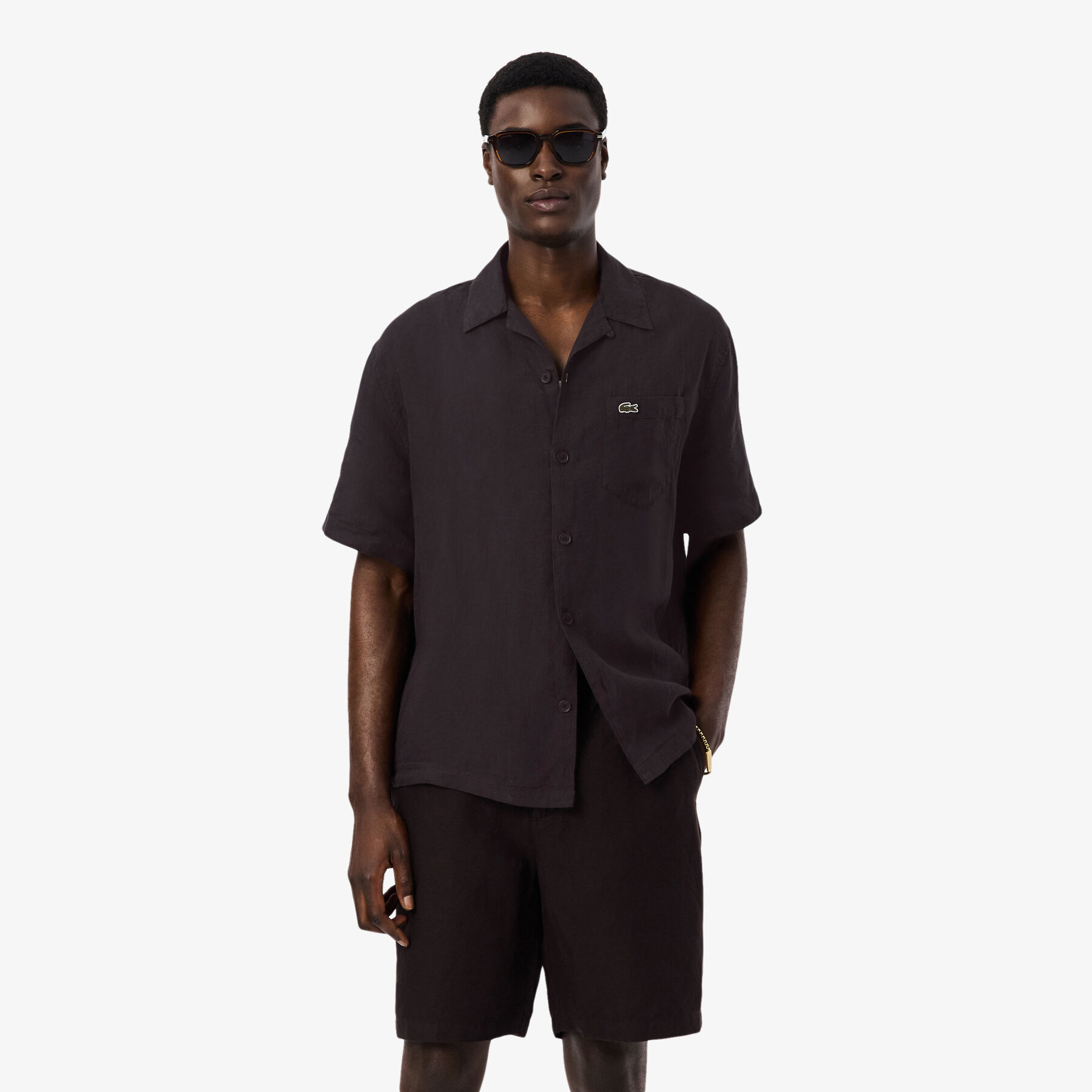 Relaxed Fit Linen Shirt lacoste relaxed fit linen shirt