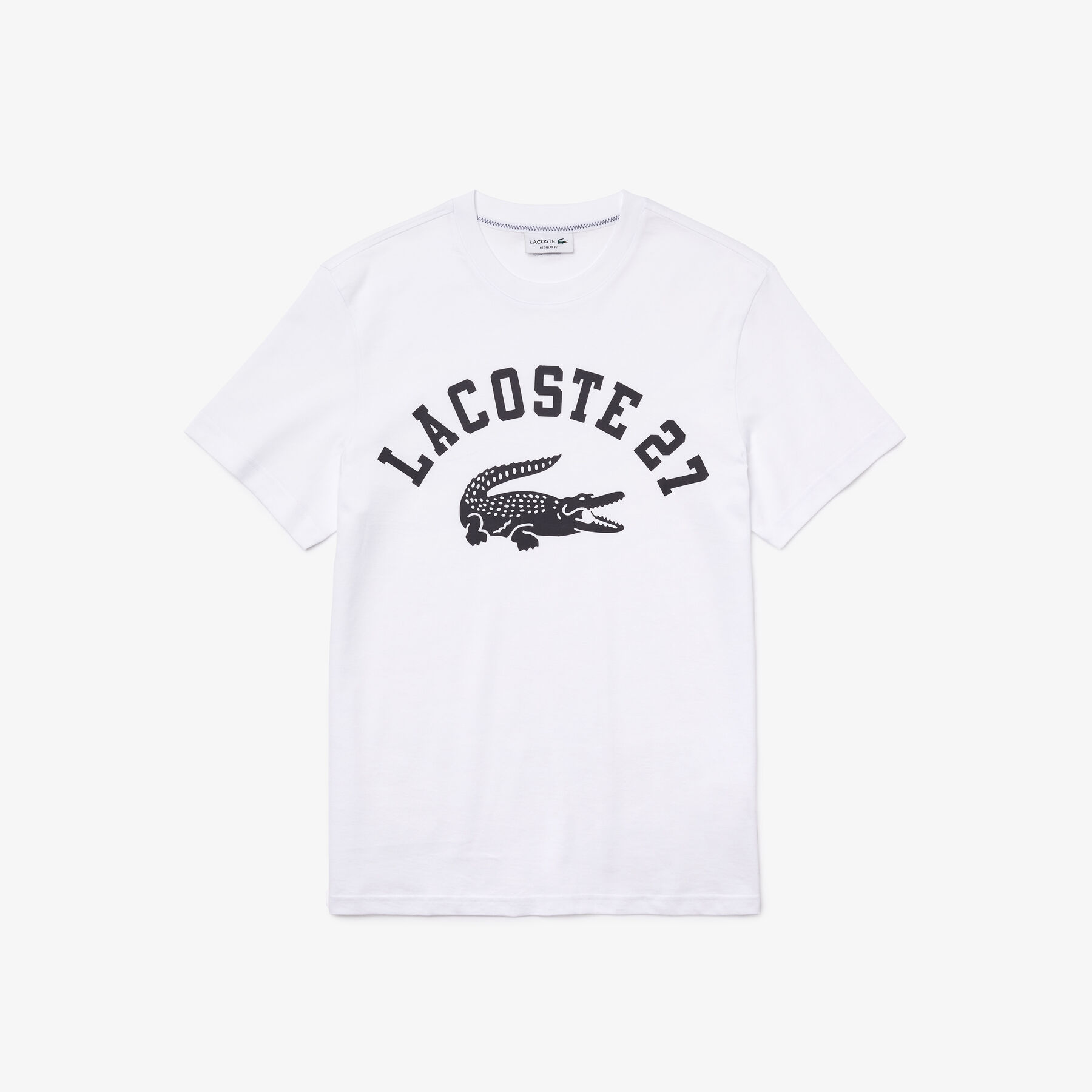 Men’s Crew Neck Lacoste 27 Print Cotton T-shirt men s crew neck lacoste 27 print cotton t shirt