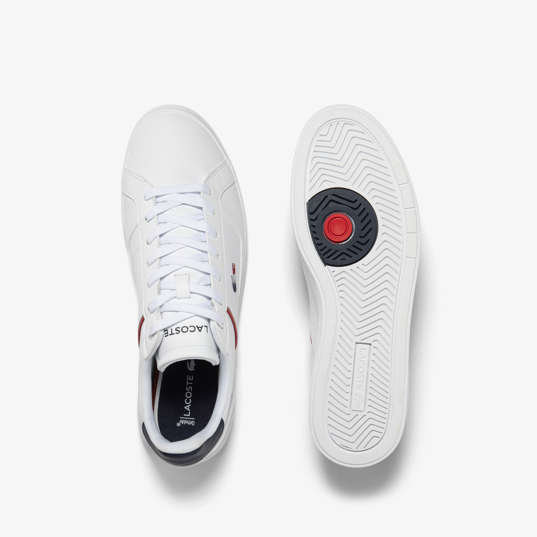 men s lacoste europa pro leather heel pop trainers