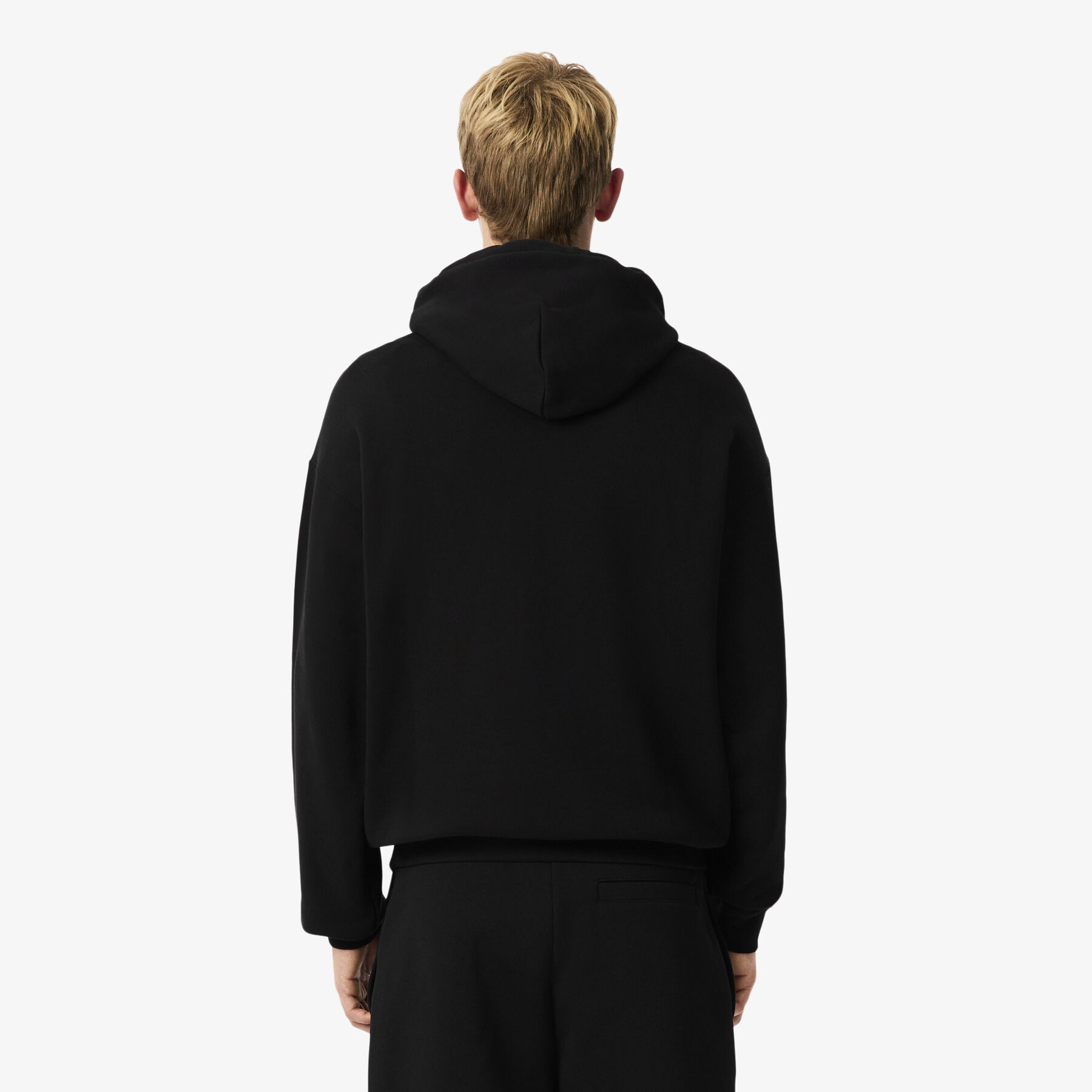 lacoste printed fleece hoodie