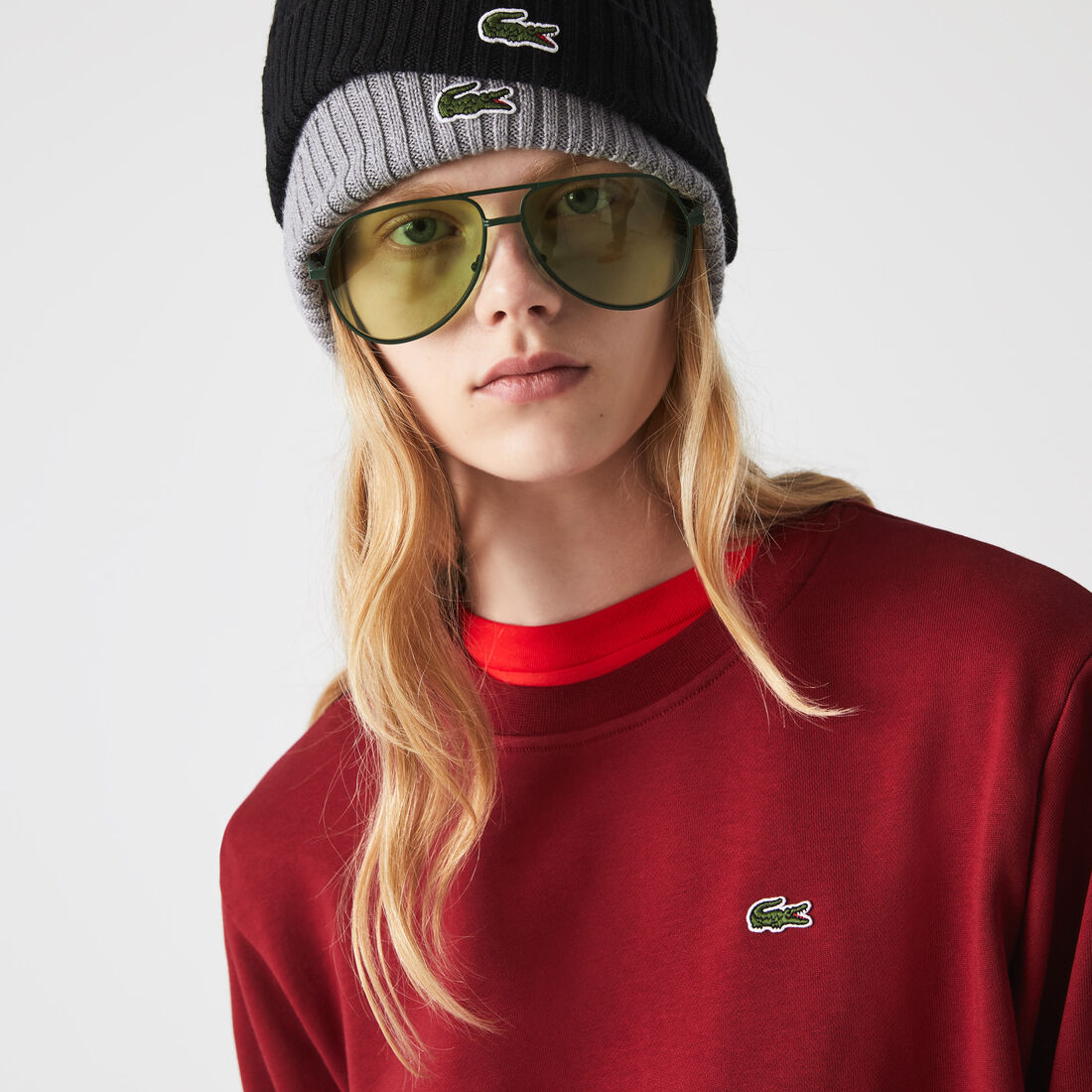 سويت شيرت لاكوست مقسم بألوان صوف بارز الملمس للنساء سويت شيرت لاكوست مقسم بألوان صوف بارز الملمس للنساء