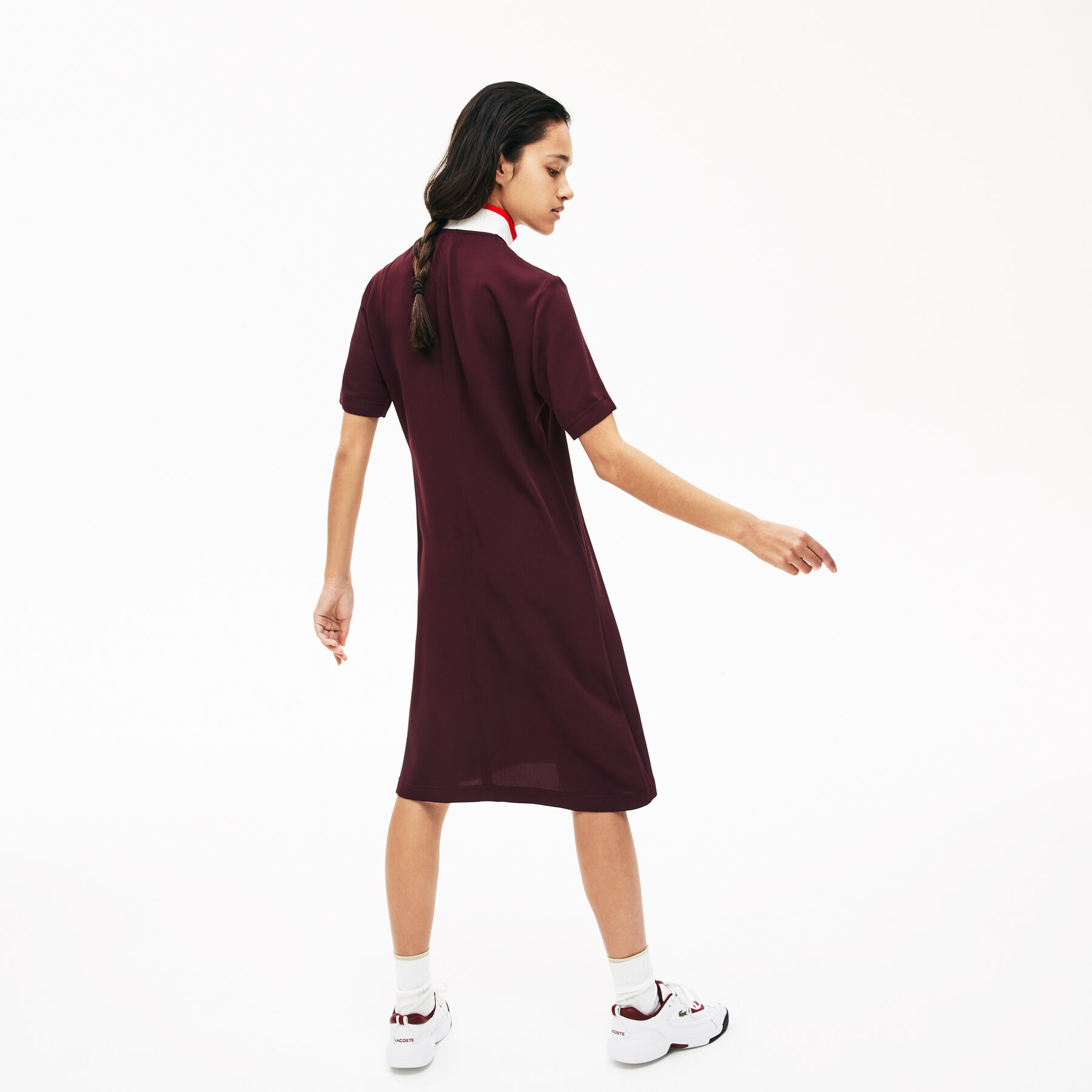 lacoste women s full zip flowy polo dress
