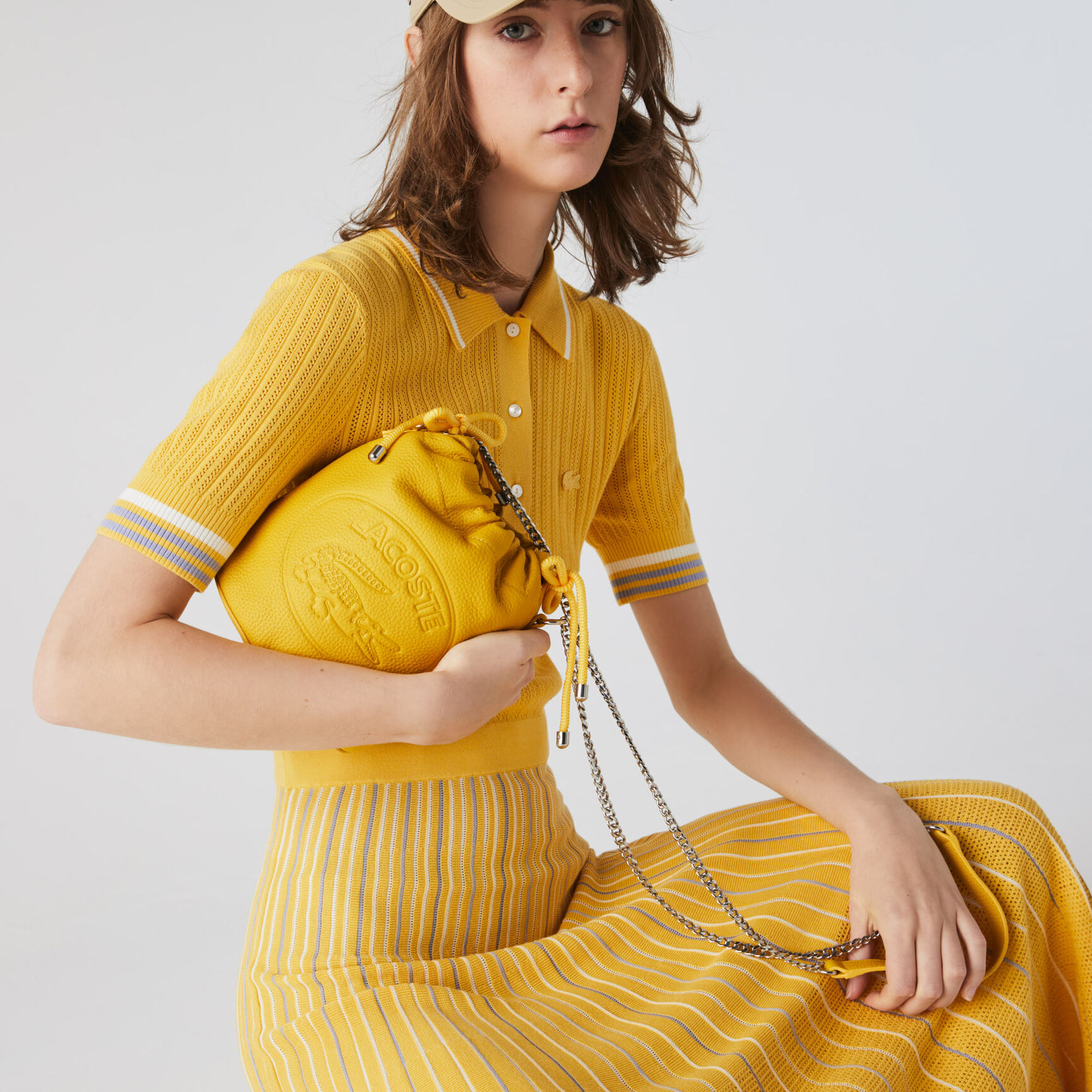 Women&rsquo;s Croco Crew Grained Leather Bucket Bag