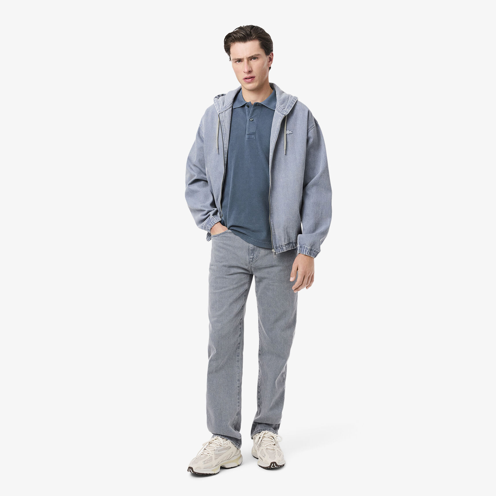 قميص بولو بقصة كلاسيكية L.12.12 ذو تأثير مغسول