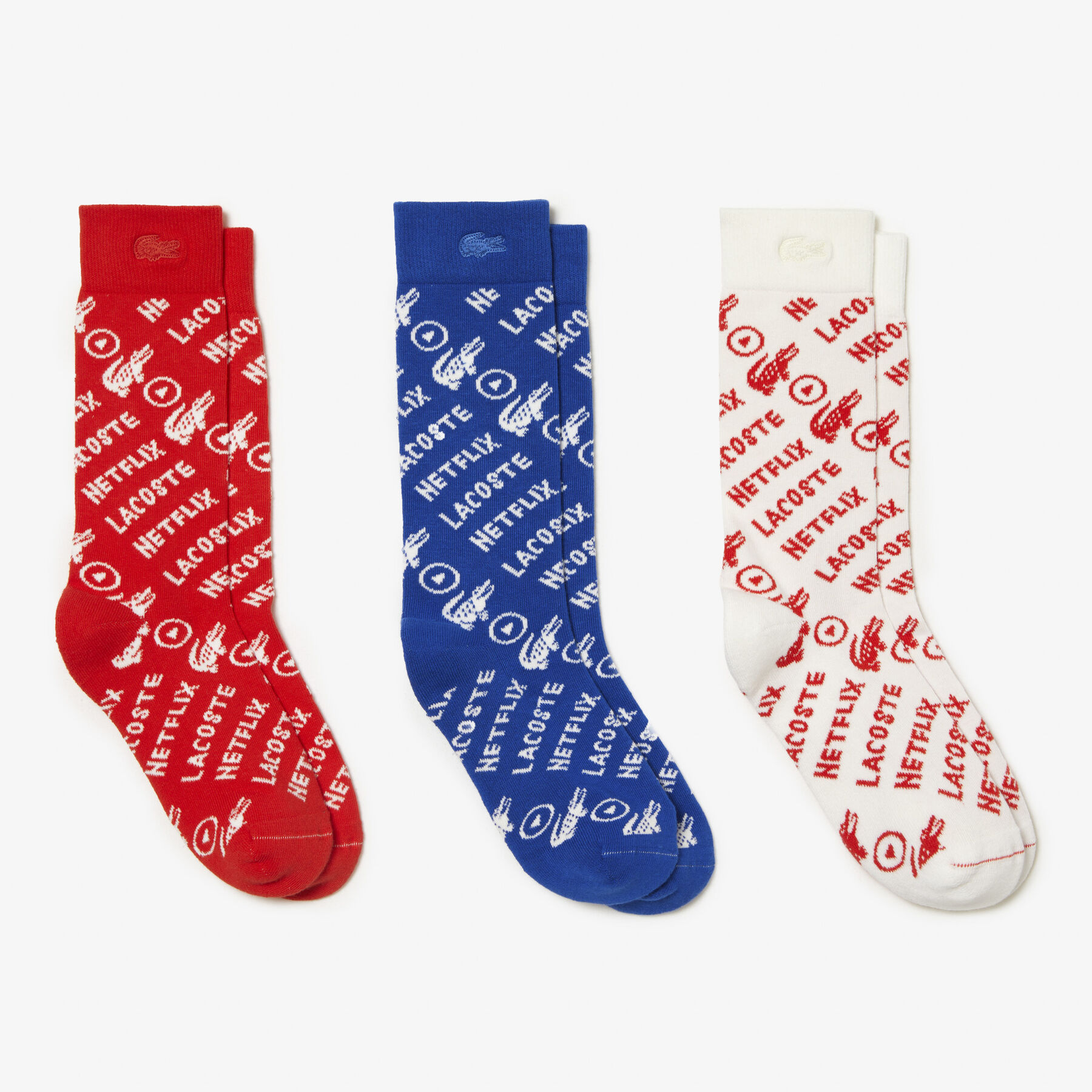 طقم جوارب للجنسين، 3 أزواج مجموعة Lacoste x Netflix لاكوست طقم جوارب للجنسين، 3 أزواج مجموعة lacoste x netflix