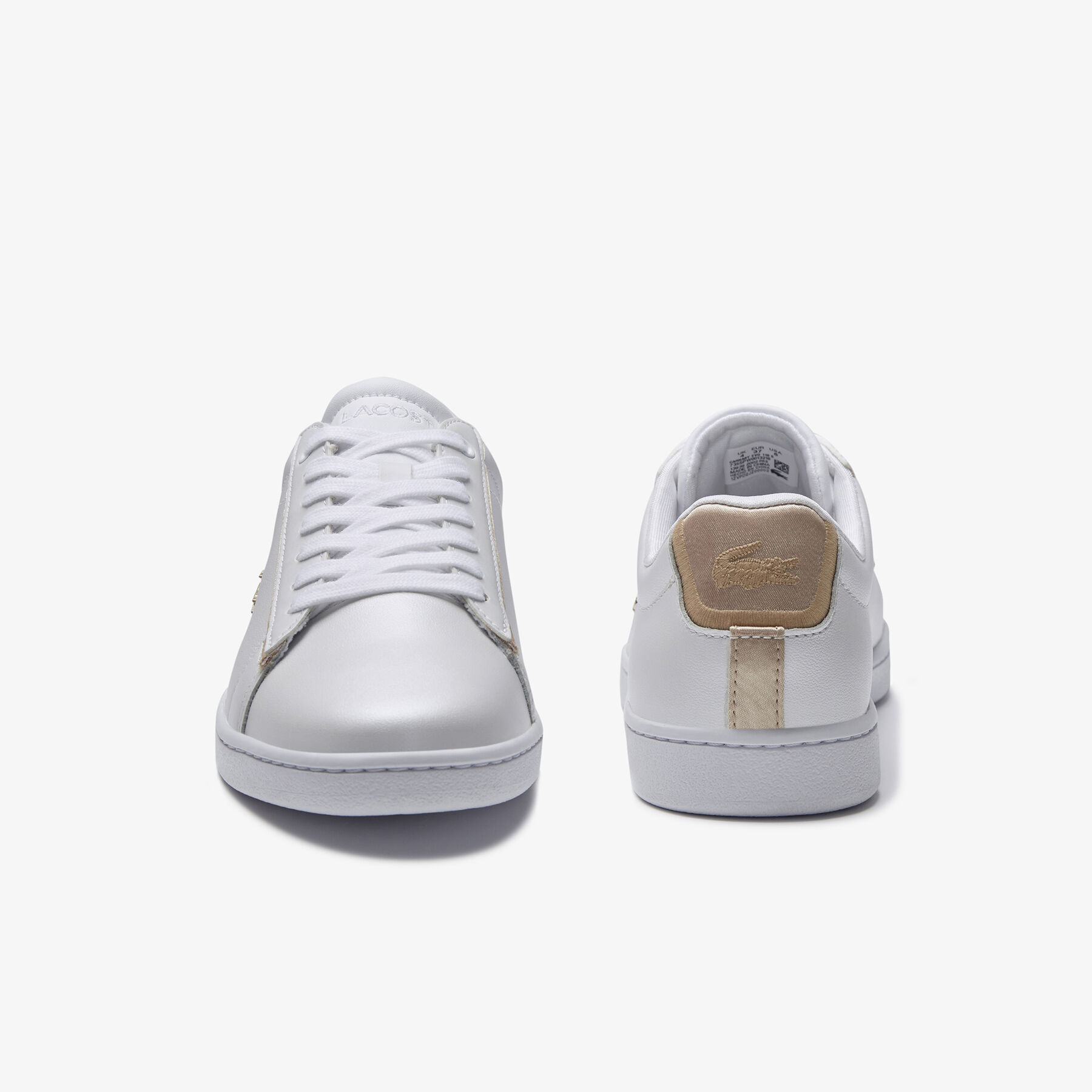 lacoste women s carnaby evo satin and leather trainers