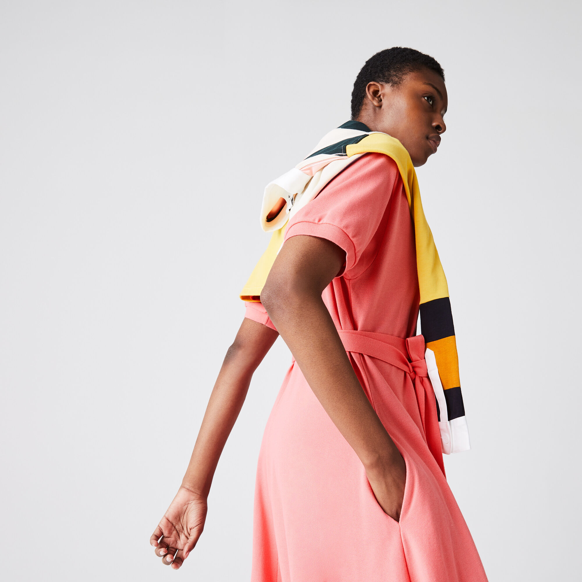 Buy Women s Cotton Pique Belted Polo Dress Lacoste SA