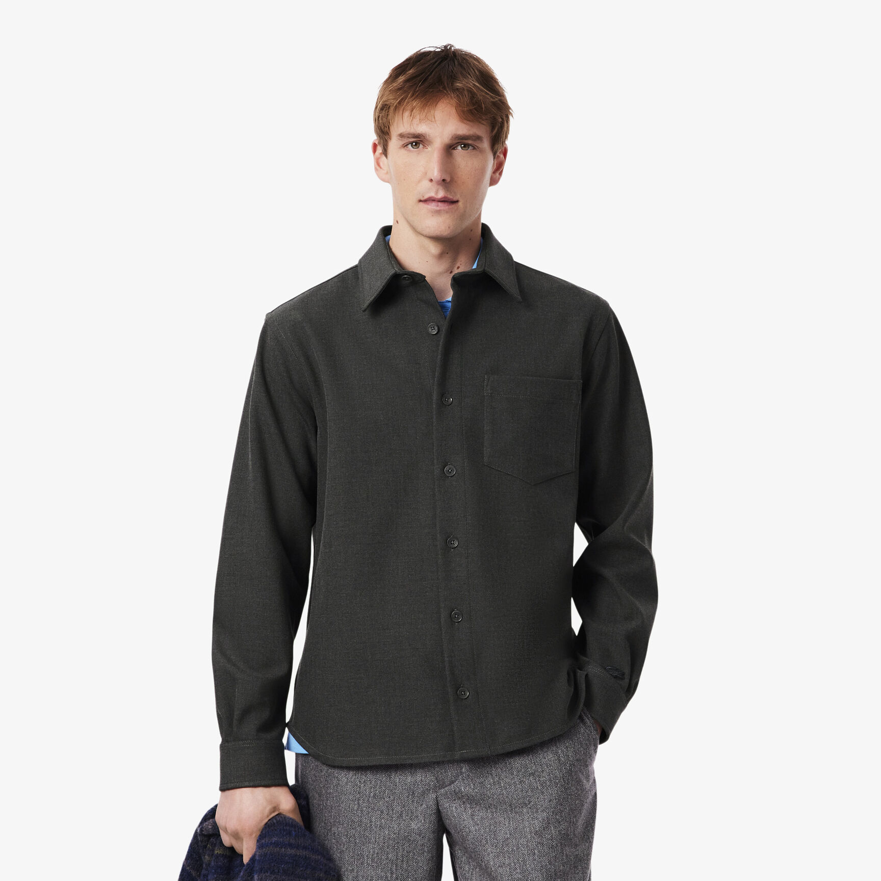 قميص خارجي مزدوج الوجه كبير الحجم