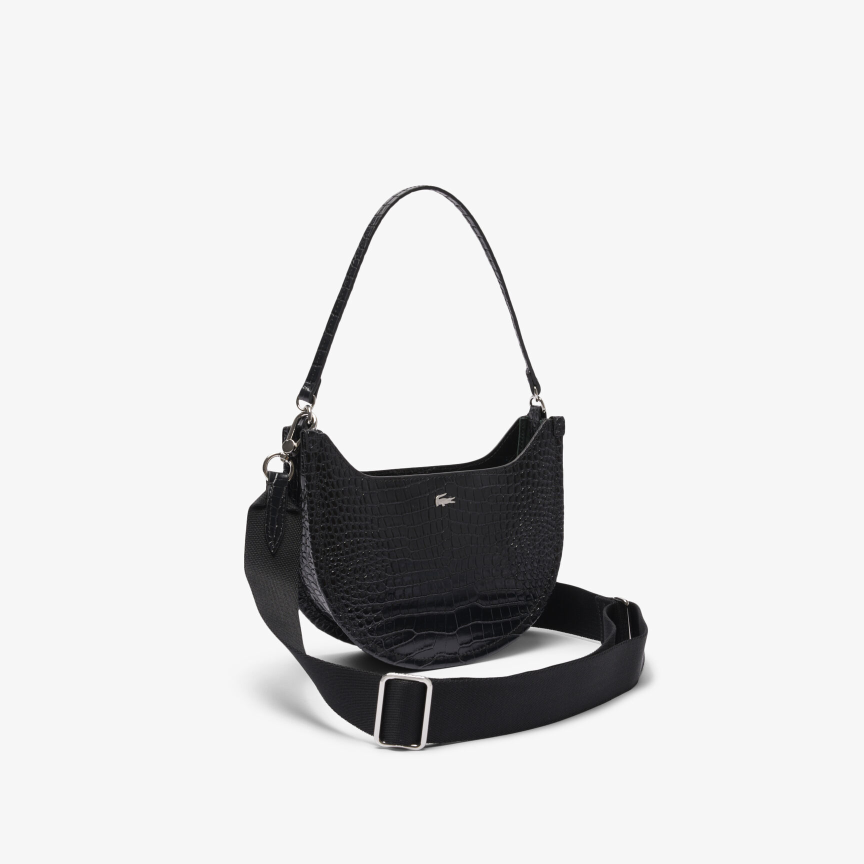 Small Chantaco Embossed Leather Half Moon Bag