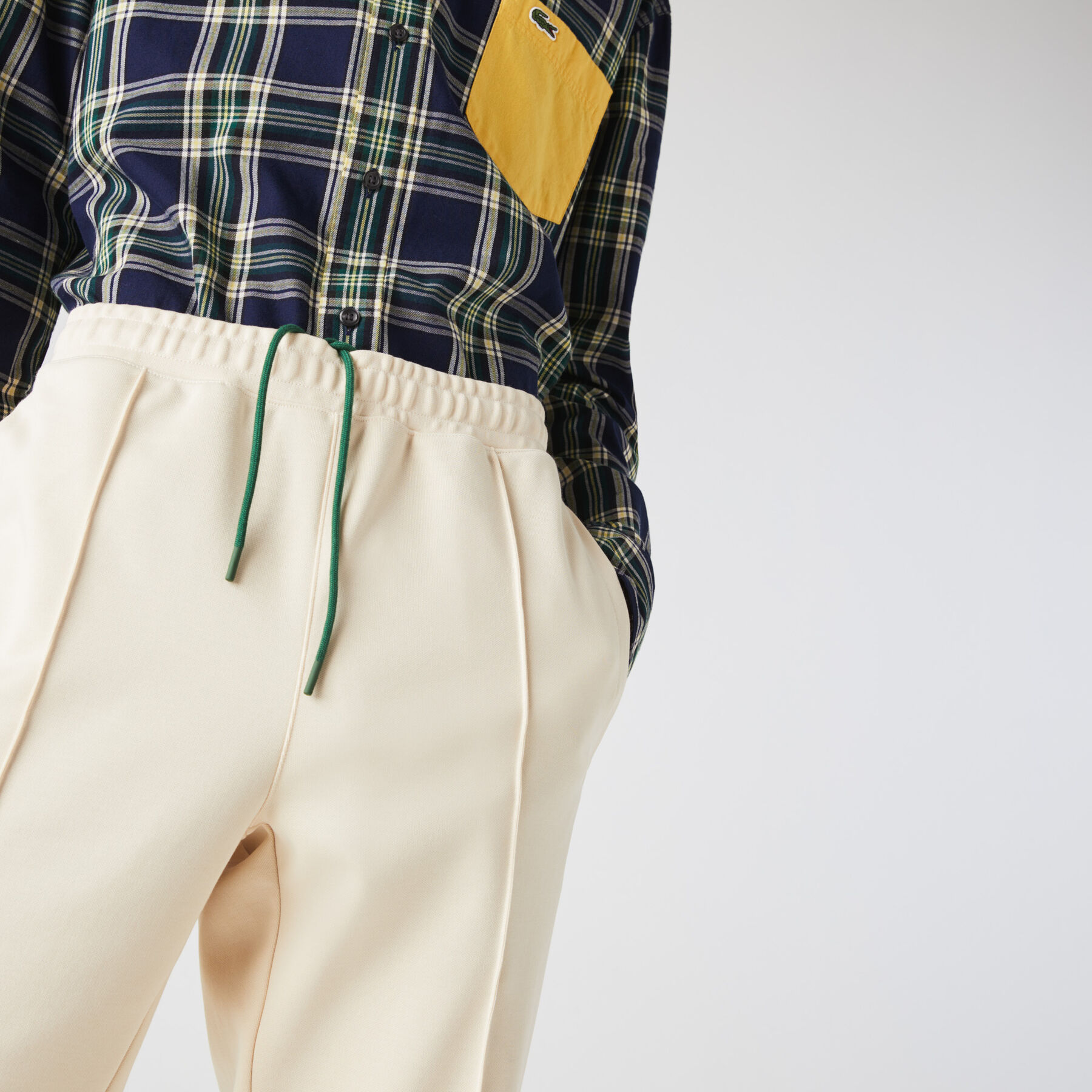 lacoste men s straight cut heritage contrast bands tracksuit pants