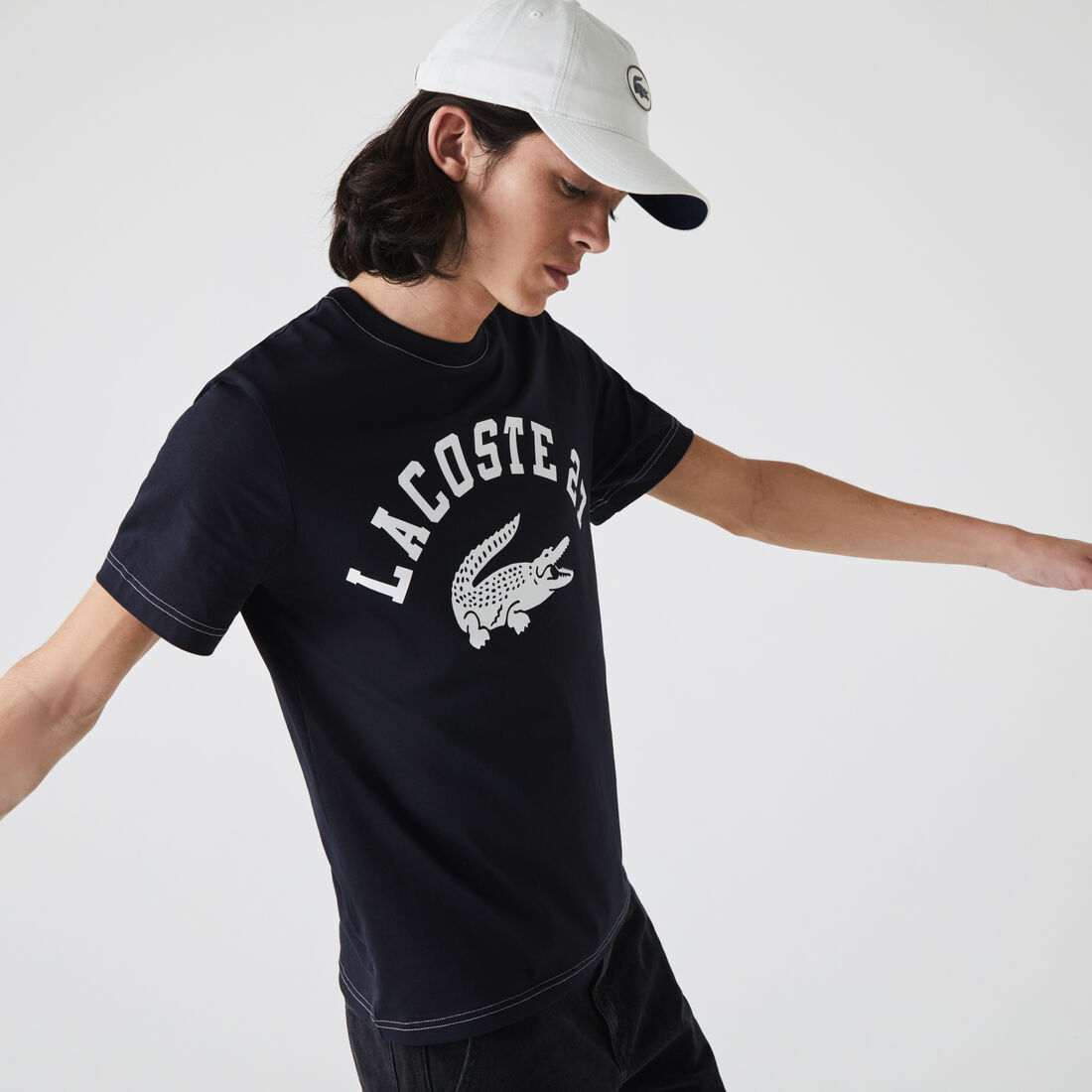 Men’s Crew Neck Lacoste 27 Print Cotton T-shirt Men’s Crew Neck Lacoste 27 Print Cotton T-shirt