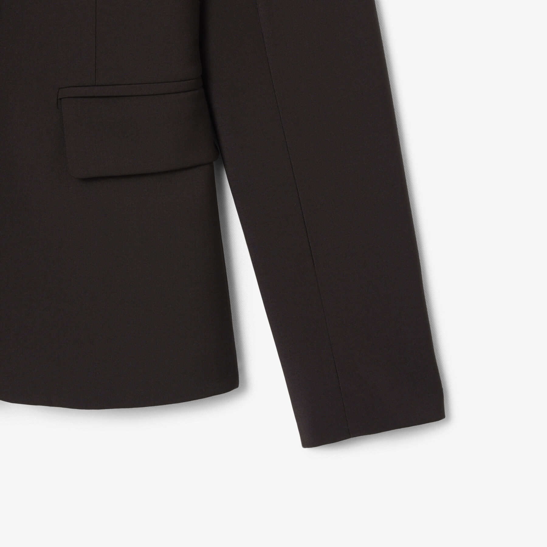 lacoste embroidered logo slim fit wool blazer