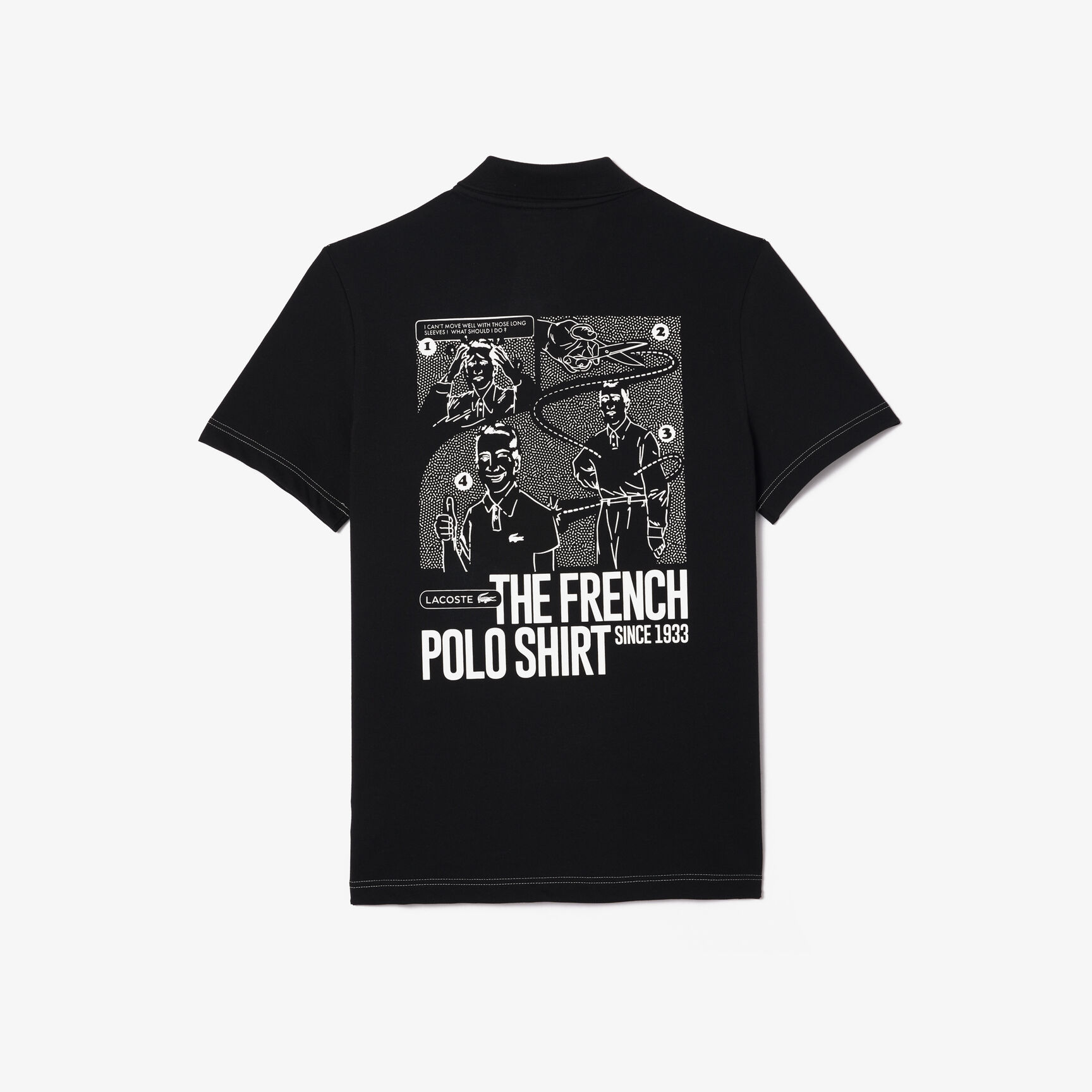 قميص بولو بطباعة أمامية وخلفية بحركة لاكوست قميص بولو بطباعة أمامية وخلفية بحركة لاكوست