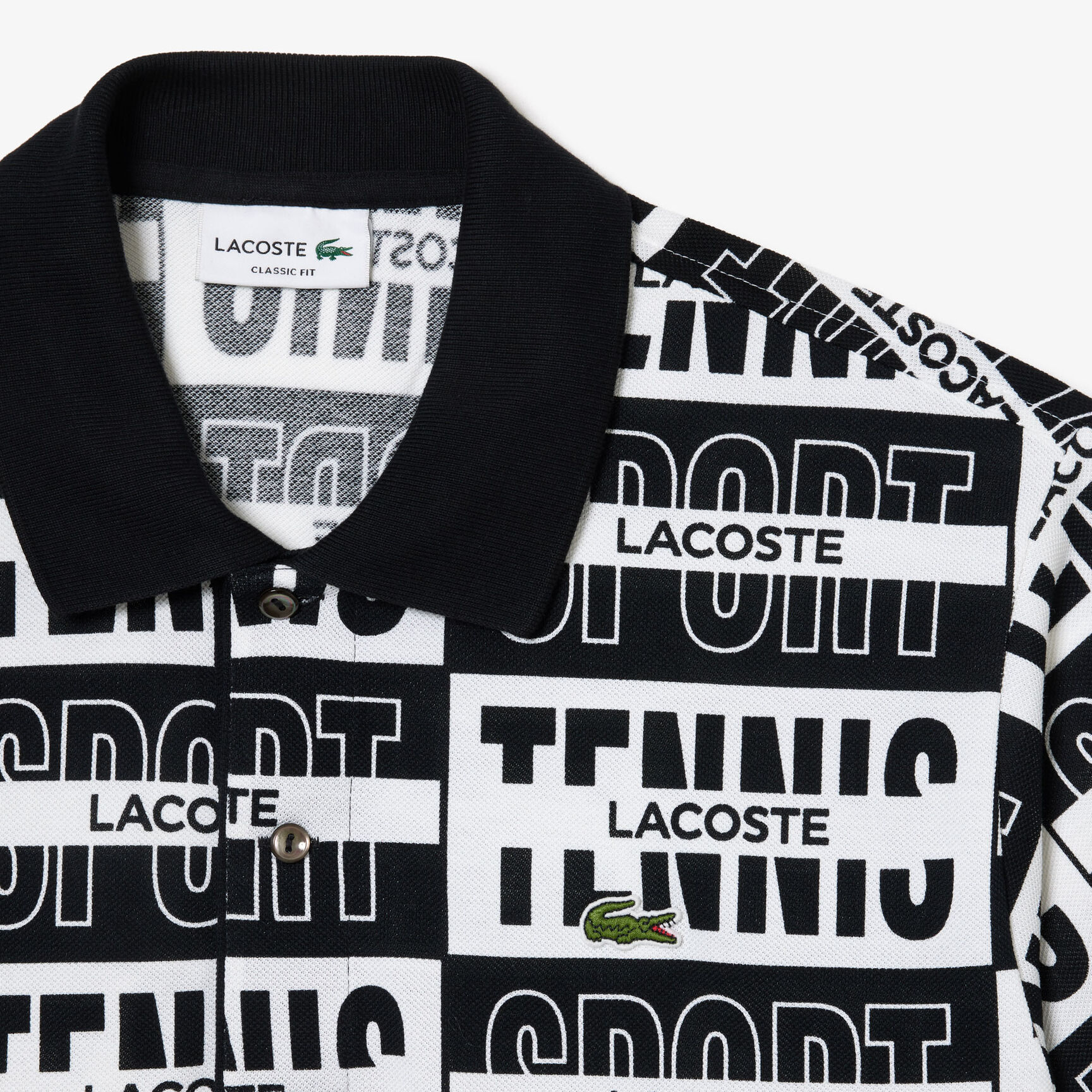 تي شيرت بولو برقعة تمساح مبطنة وقَصّة عادية تي شيرت بولو برقعة تمساح مبطنة وقَصّة عادية