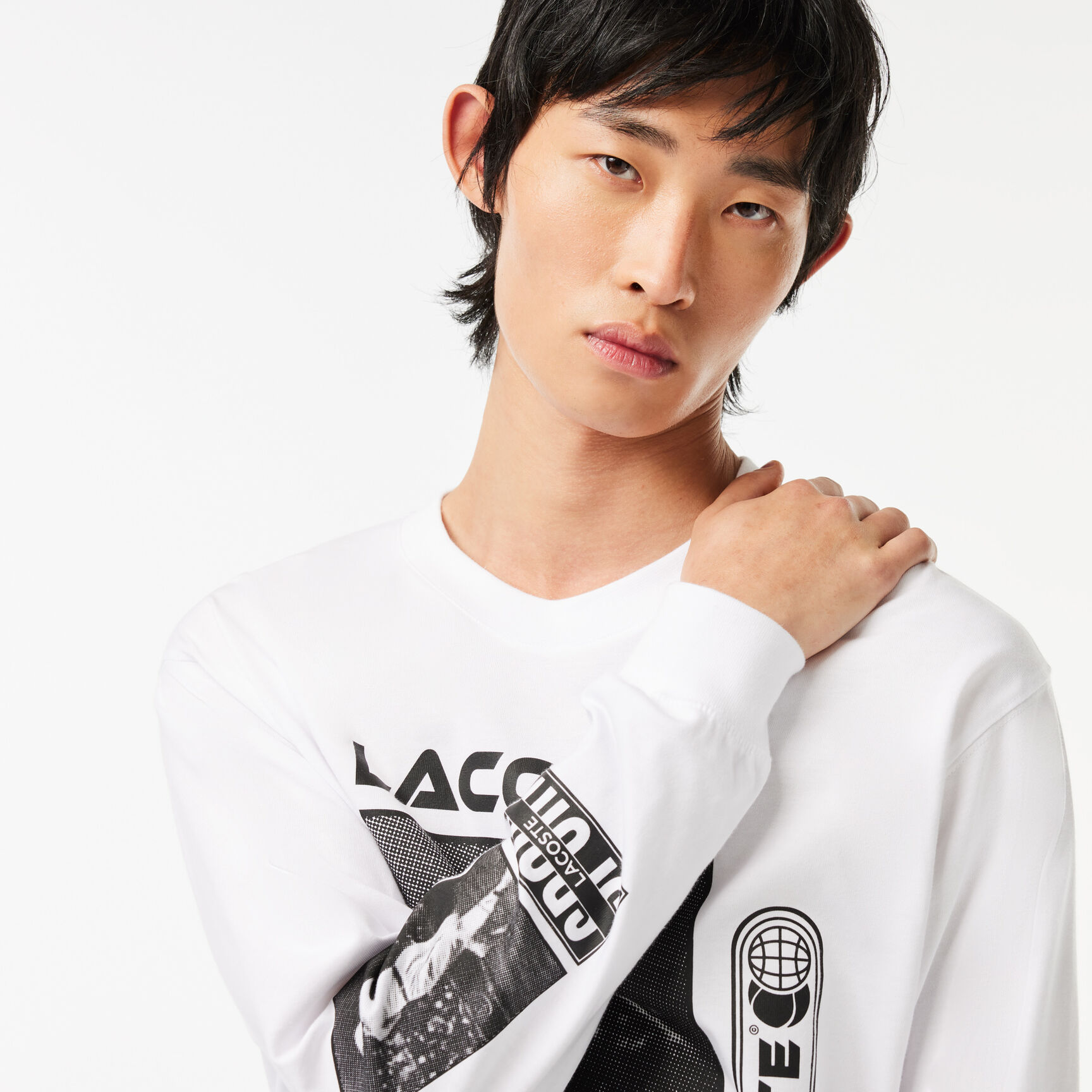 Loose fit T-shirt with Rene Lacoste print Loose fit T-shirt with Rene Lacoste print