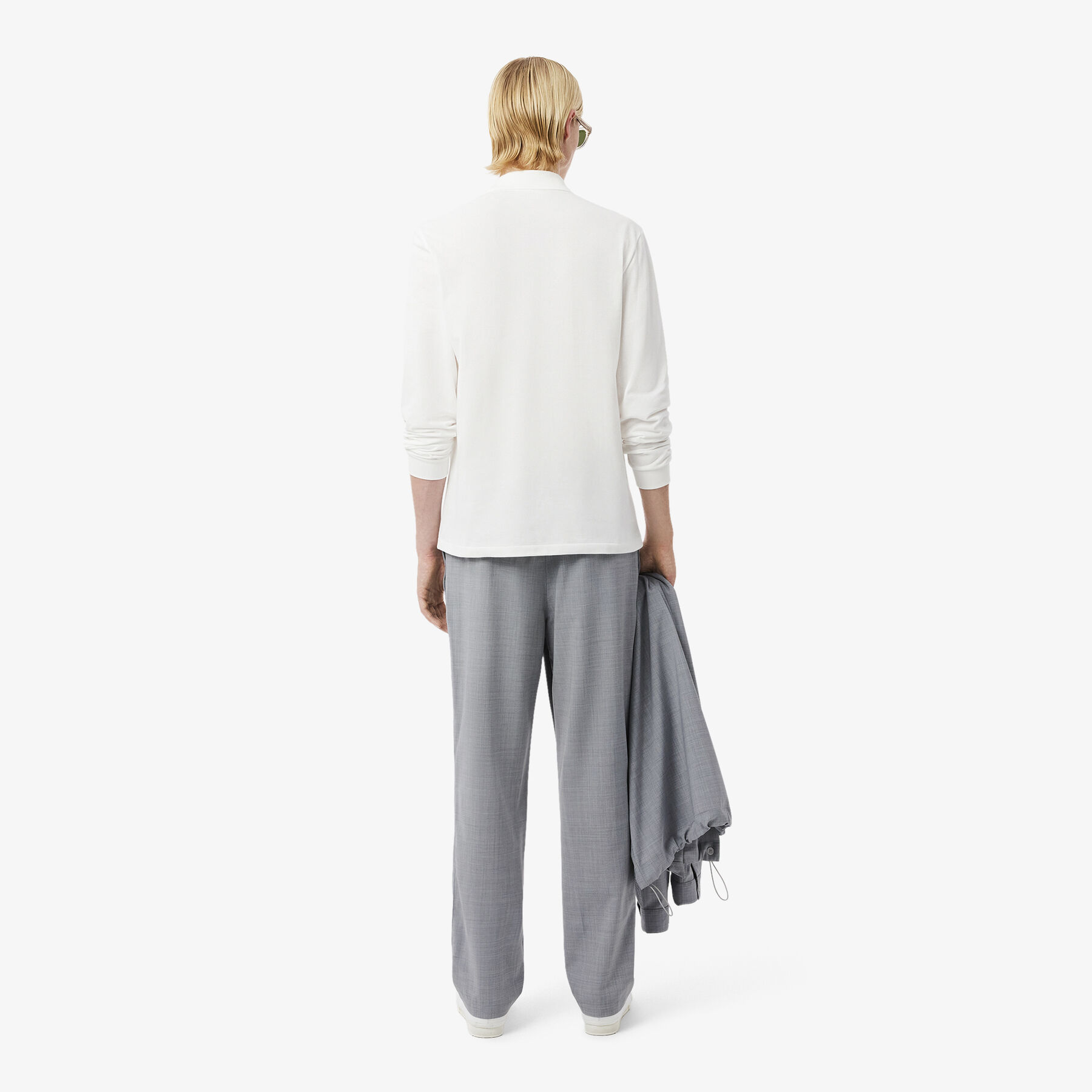 lacoste regular fit wool flannel chino pants