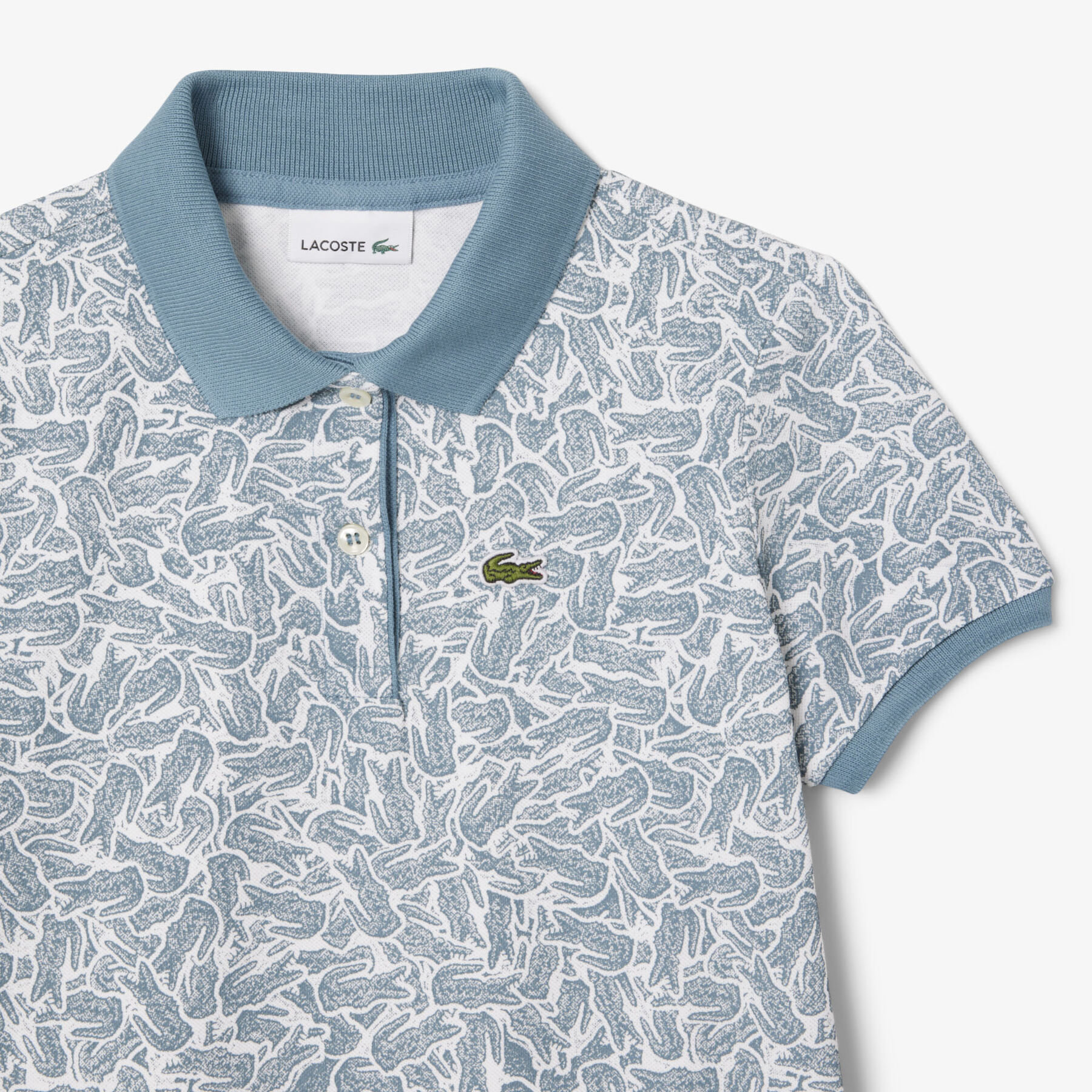 Printed Cotton Polo Dress lacoste printed cotton polo dress