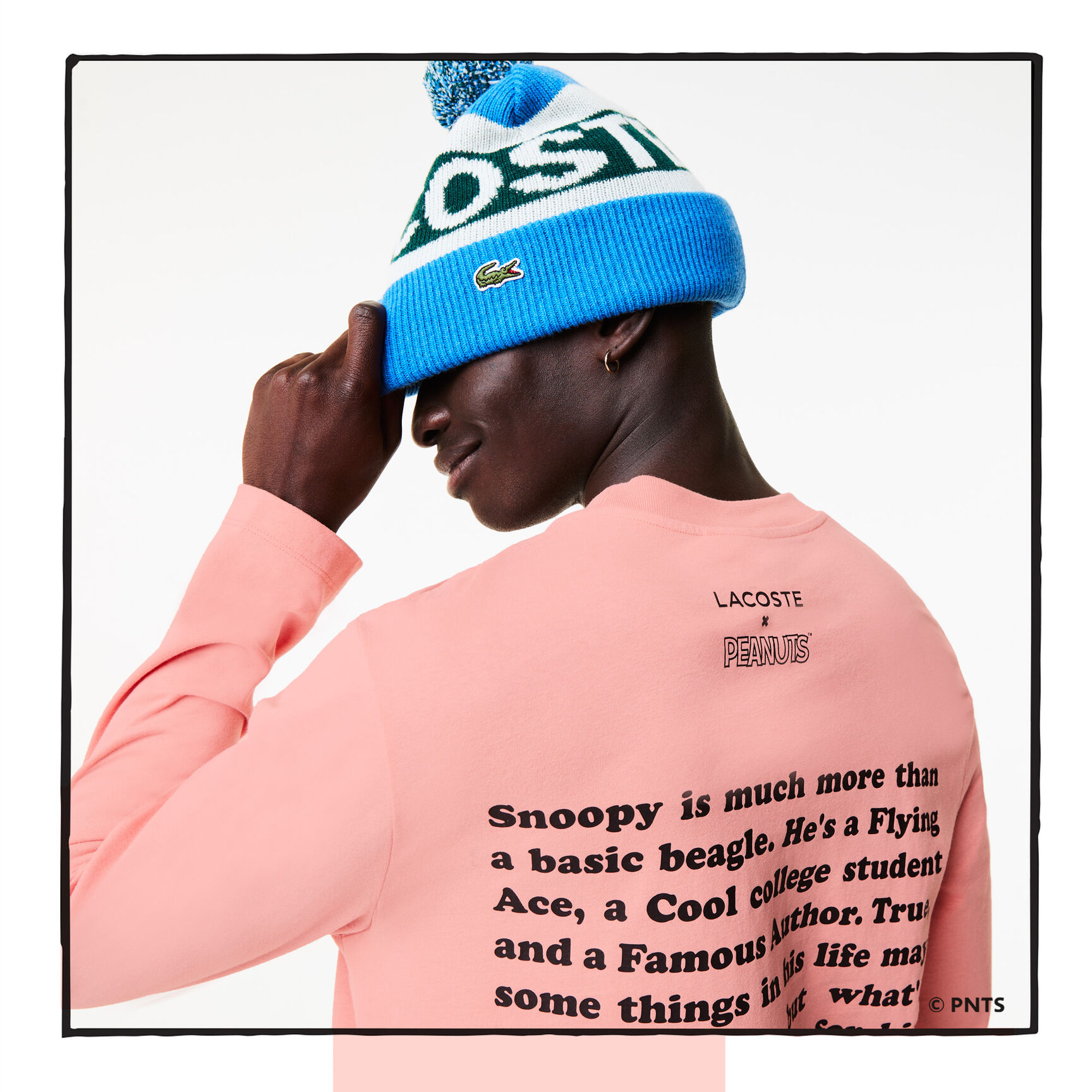 تيشيرت رجالي من القطن العضوي من مجموعة Lacoste x Peanuts