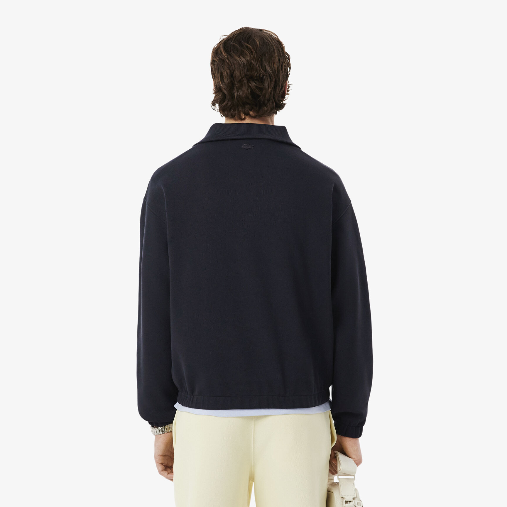 Loose Fit Zipped Neck Pique Sweatshirt