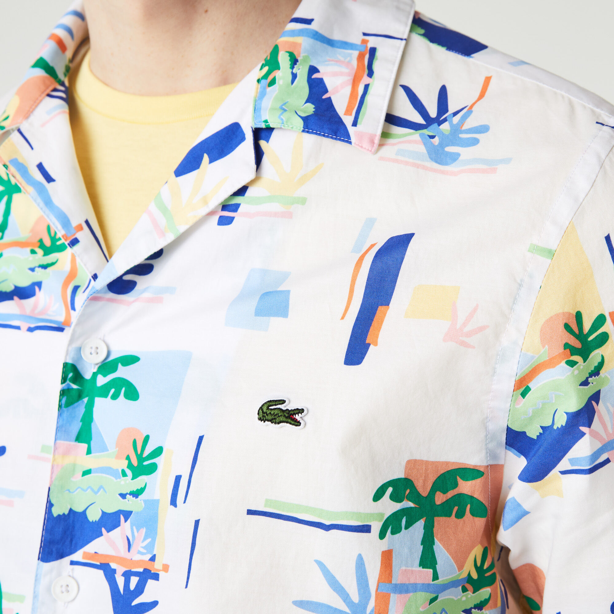 Buy Men s Print Cotton Voile Hawaiian Shirt Lacoste SA