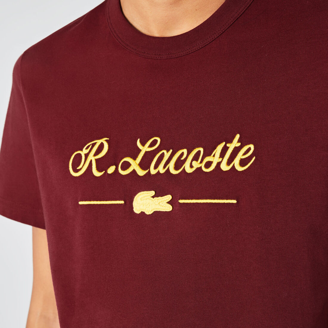 Men's Crew Neck Signature Embroidery Cotton T-shirt Men's Crew Neck Signature Embroidery Cotton T-shirt