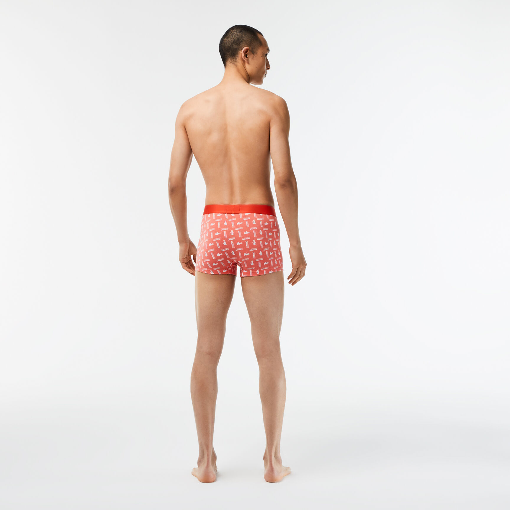 طقم بوكسر لاكوست قطن مطاطي مزين بنقشة للرجال، 3 قطع طقم بوكسر لاكوست قطن مطاطي مزين بنقشة للرجال، 3 قطع