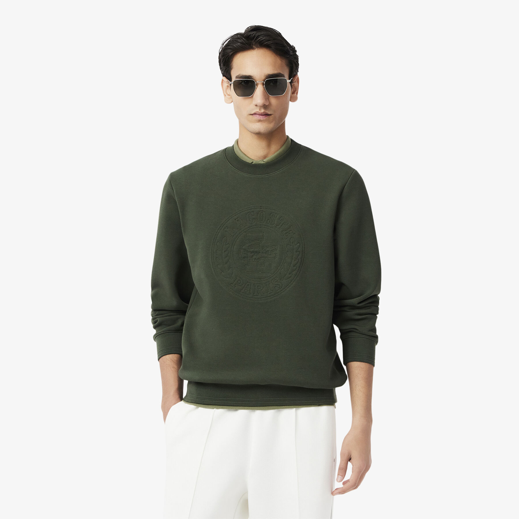 Embossed Logo Pique Sweatshirt