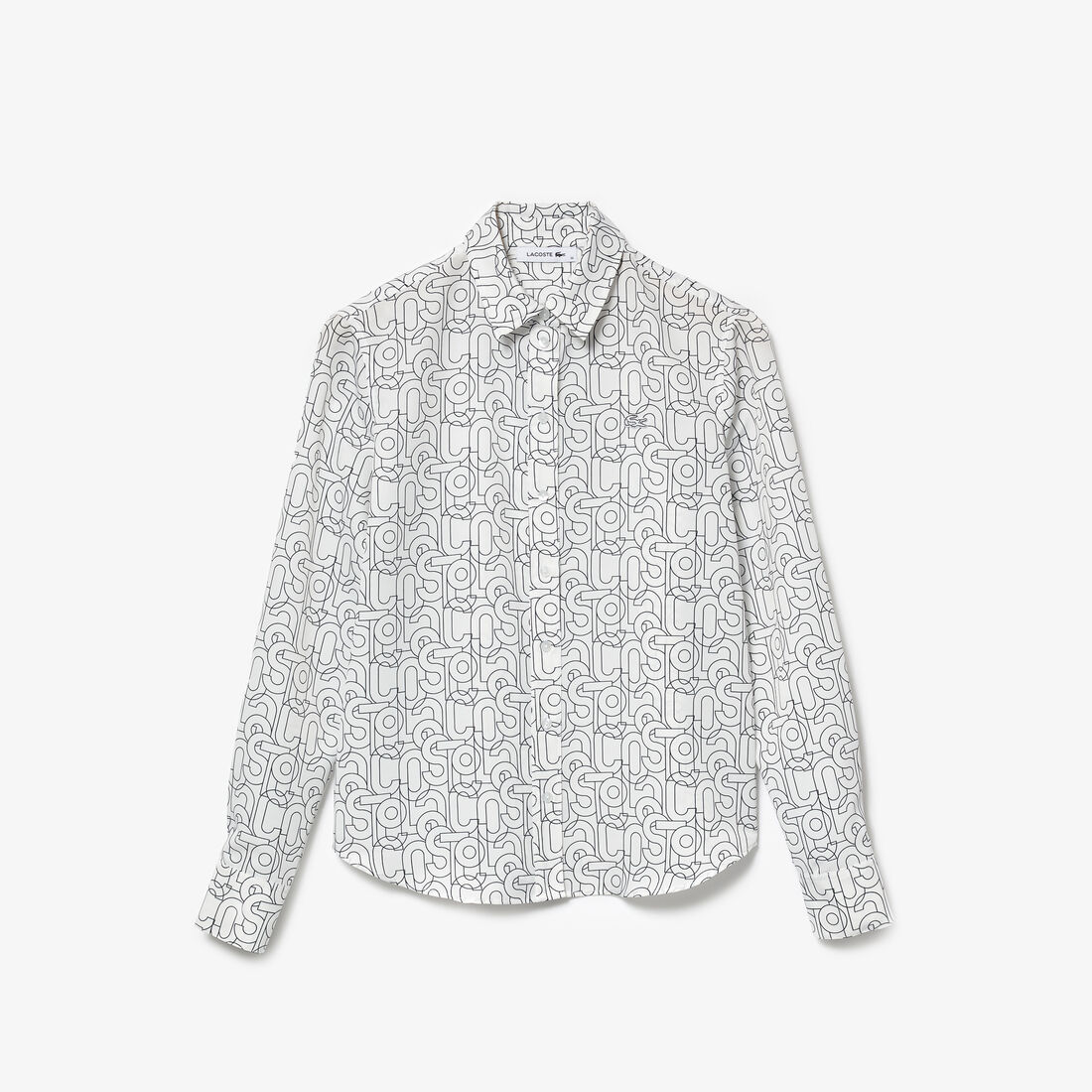 قميص نسائي بقصّة مريحة بطبعات Lacoste قميص نسائي بقصّة مريحة بطبعات Lacoste