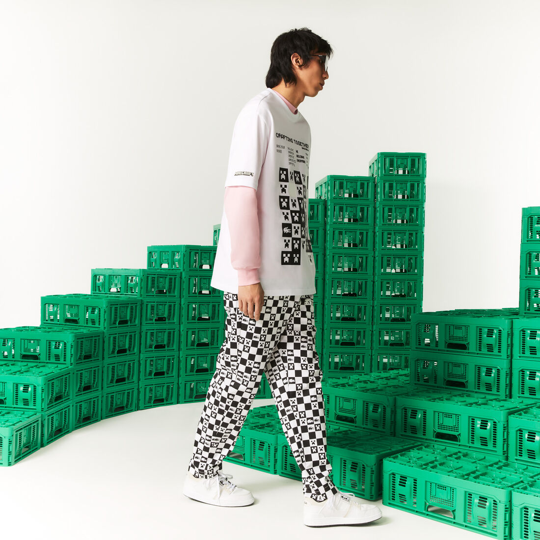 تيشيرت قطن عضوي بقصة فضفاضة للرجال مجموعة Lacoste L!VE × Minecraft تيشيرت قطن عضوي بقصة فضفاضة للرجال مجموعة Lacoste L!VE × Minecraft