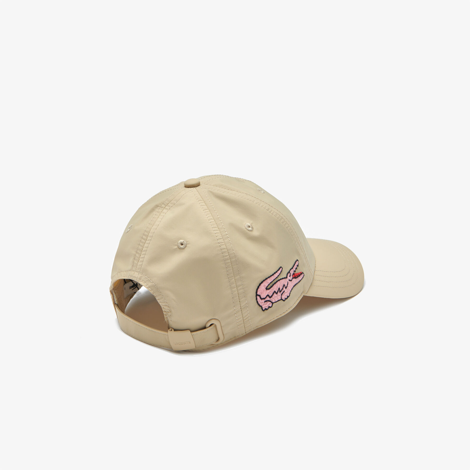 lacoste women s oversized embroidered crocodile lightweight nylon cap