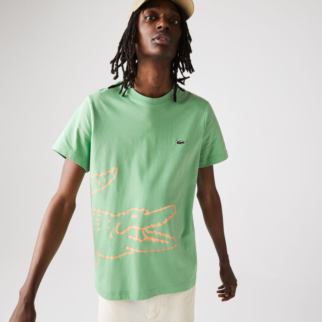 Men’s Crew Neck Crocodile Print Organic Cotton T-shirt