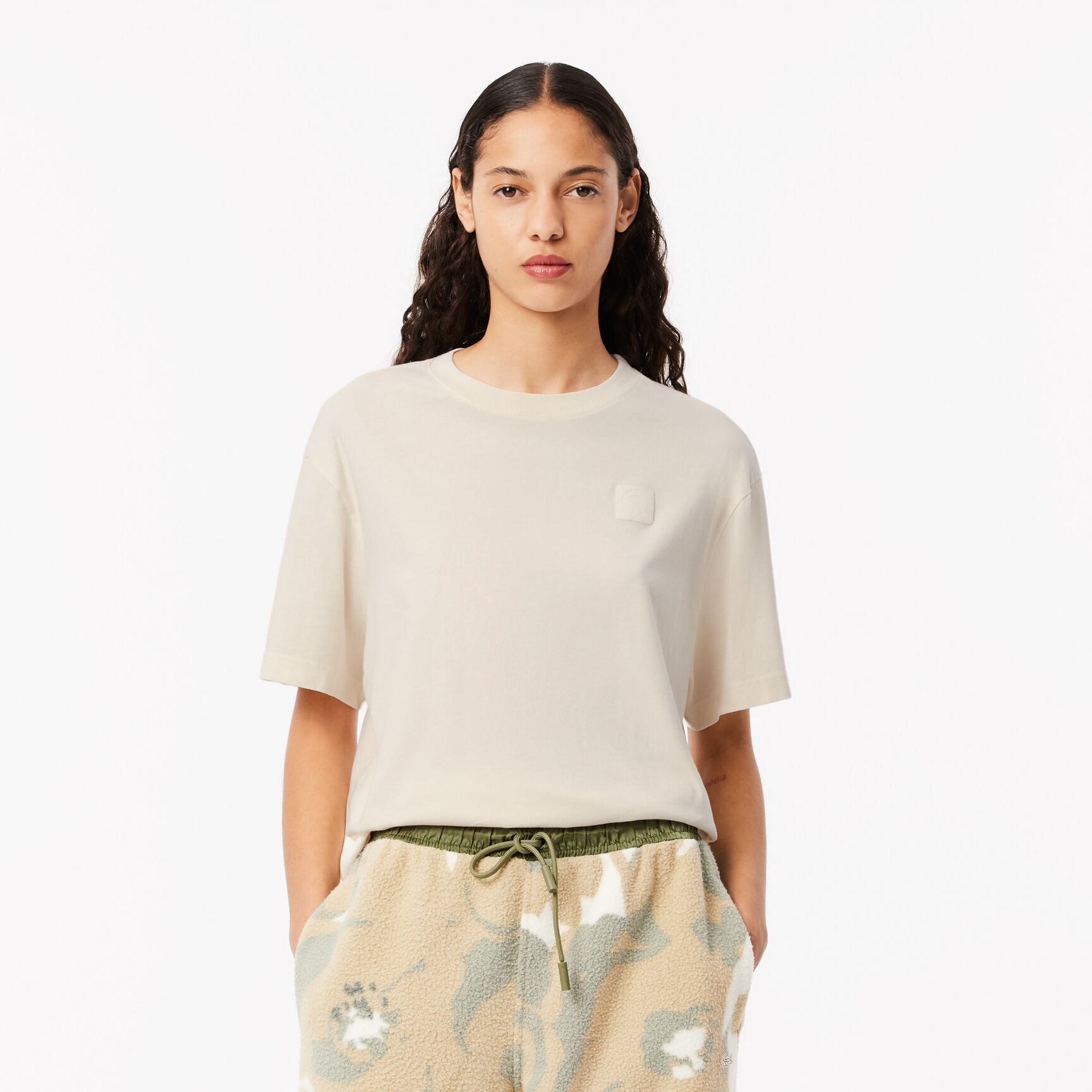 Oversized Wash Effect Badge T-shirt