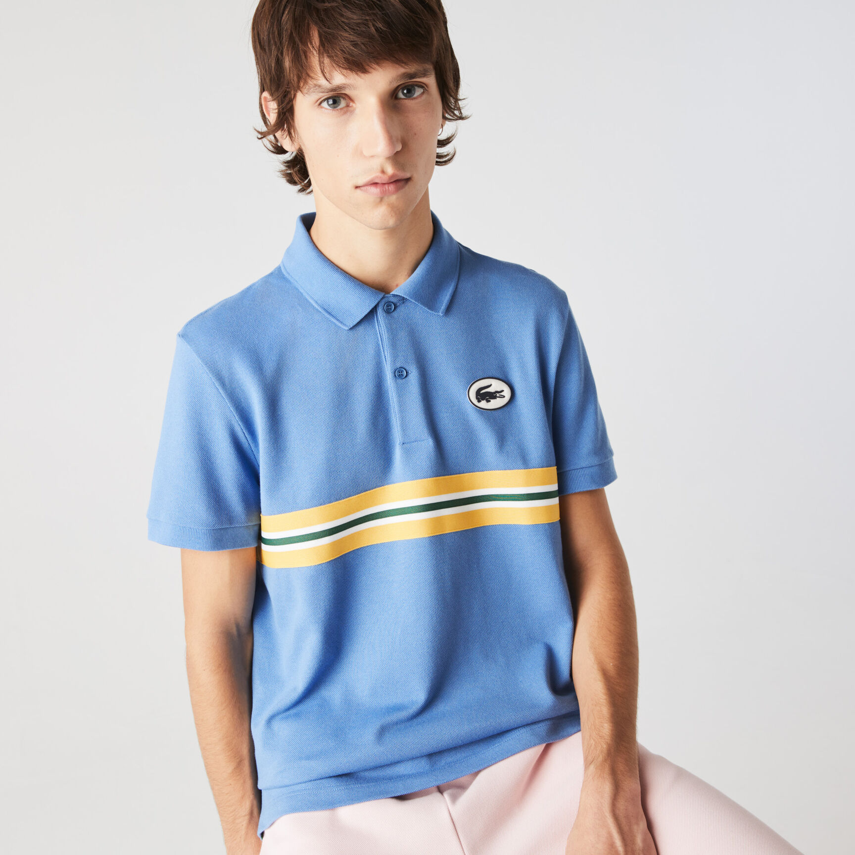 قميص بولو بيكيه القطن قصة عادية للرجال مع شارة من تراث العلامة