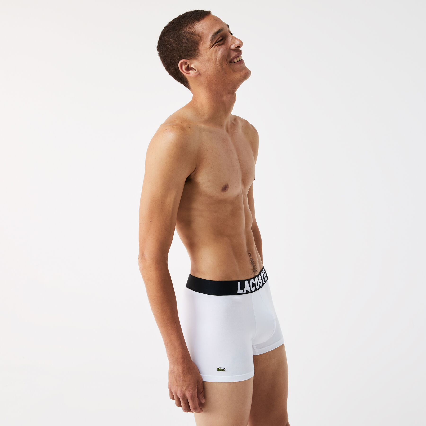men s lacoste branded jersey trunk three pack