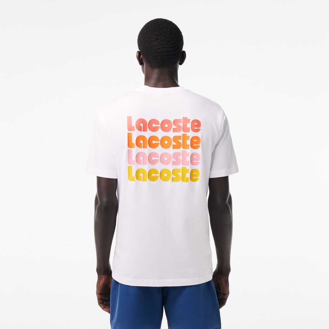 Washed Effect Ombré Lacoste Print T-shirt Washed Effect Ombré Lacoste Print T-shirt
