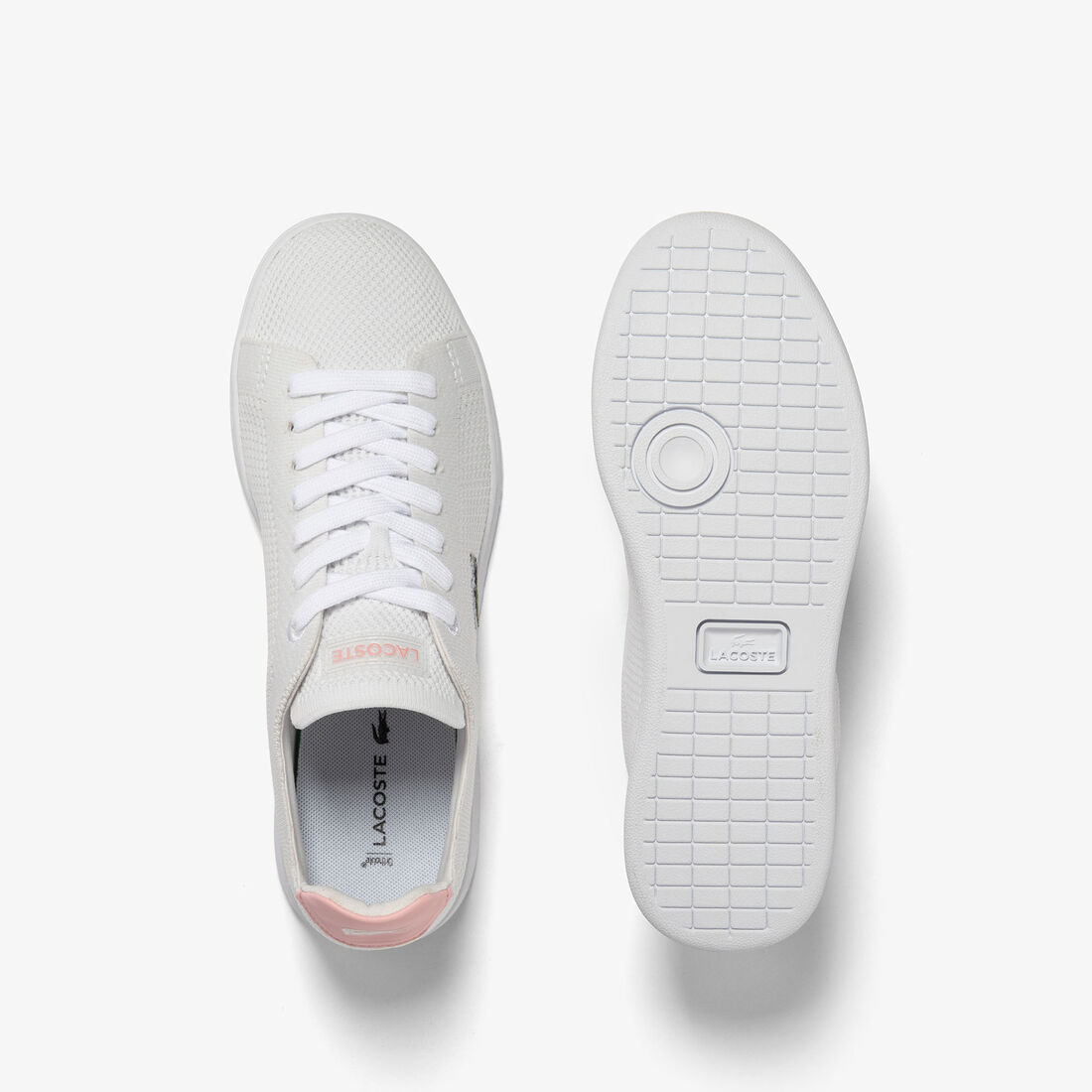 Women's Lacoste Carnaby Pique Textile Heel Pop Trainers Women's Lacoste Carnaby Pique Textile Heel Pop Trainers