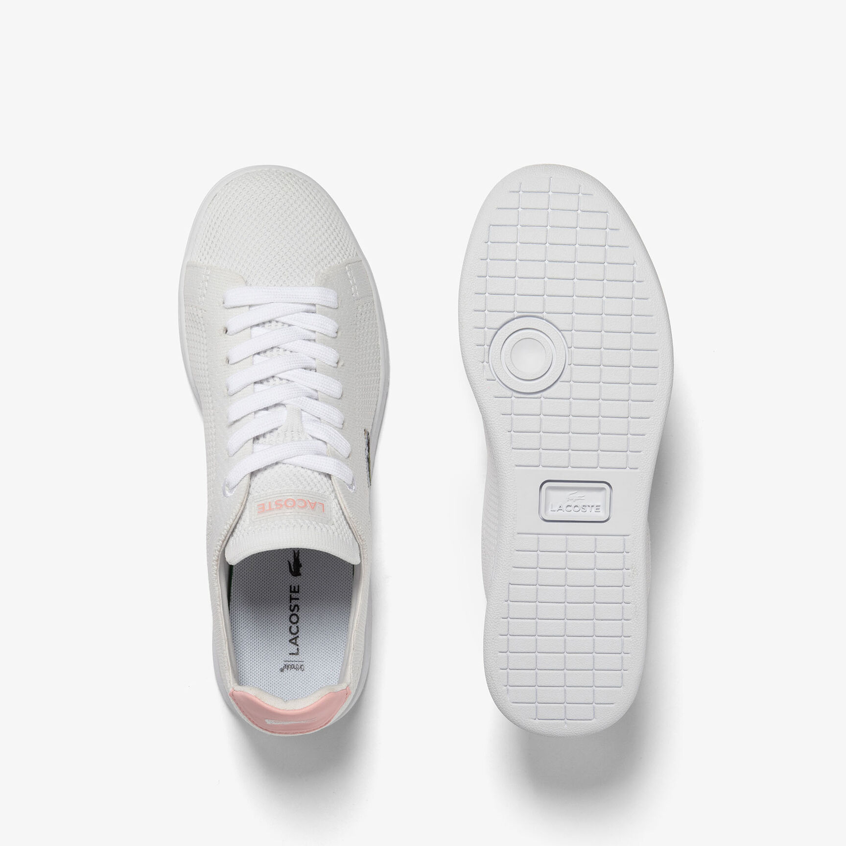 Women's Lacoste Carnaby Pique Textile Heel Pop Trainers Women's Lacoste Carnaby Pique Textile Heel Pop Trainers