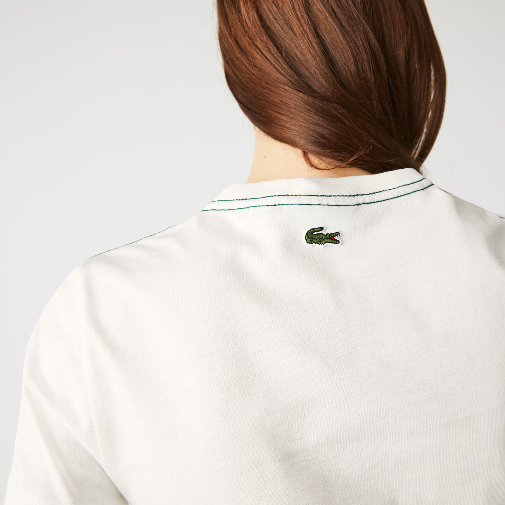 Women's Crew Neck Embroidered Lettering Cotton T-shirt